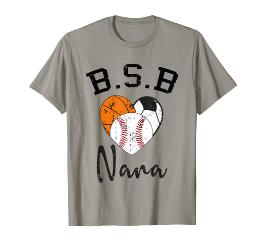 Basketball Soccer Baseball Nana T-Shirt - Graphic Print Unisex - T-Shirt, Sweatshirt, Hoodie