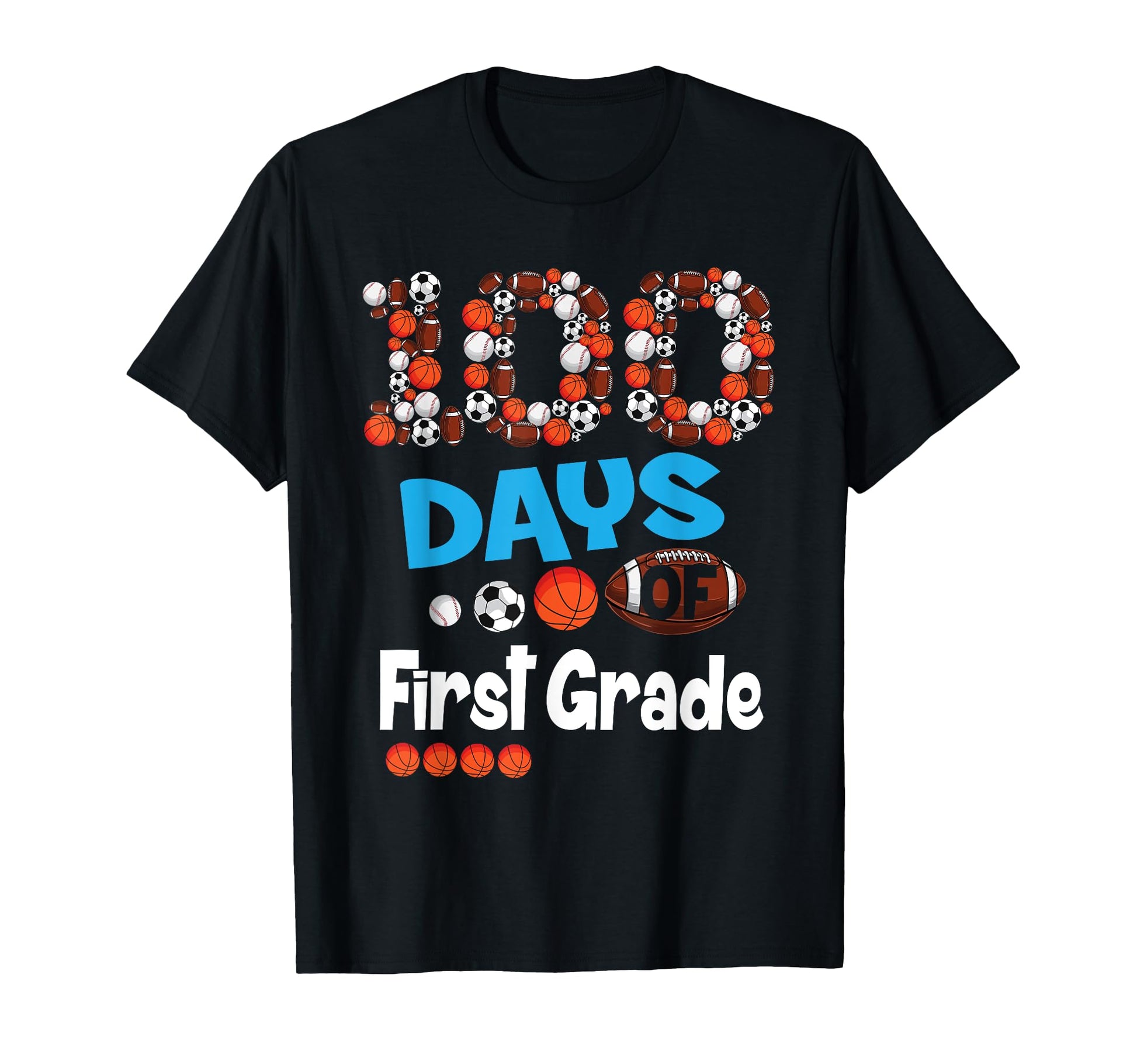 100Th Days First Grade Baseball Soccer T-Shirt - Novelty Apparel Unisex - T-Shirt, Sweatshirt, Hoodie