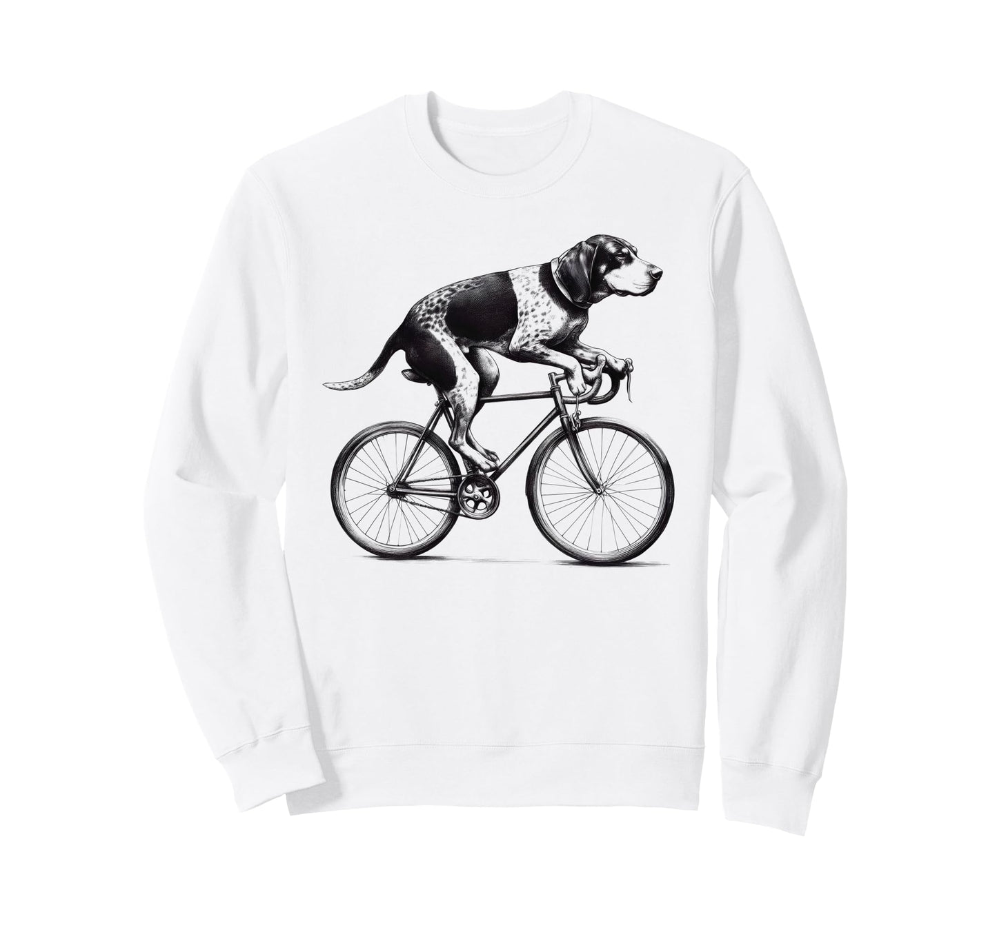 Bluetick Coonhound Dog Riding Bike Sweatshirt - Trendy Graphic for Adults - T-Shirt, Sweatshirt, Hoodie