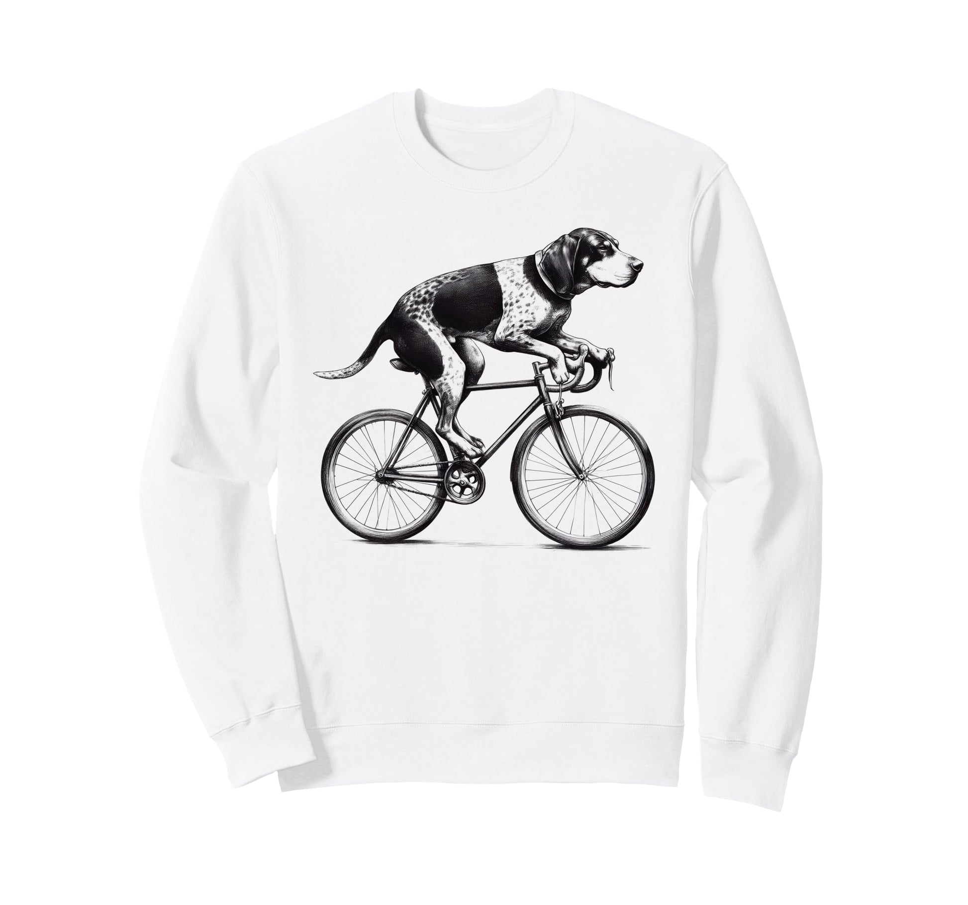 Bluetick Coonhound Dog Riding Bike Sweatshirt - Trendy Graphic for Adults - T-Shirt, Sweatshirt, Hoodie