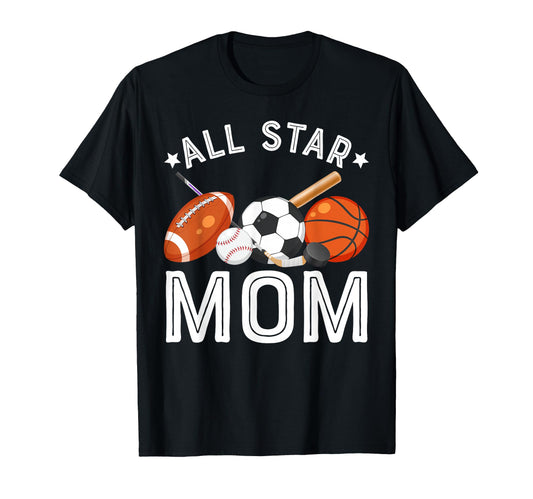 All Star Mom Birthday Basketball T-Shirt - Unique Graphic for Adults - T-Shirt, Sweatshirt, Hoodie
