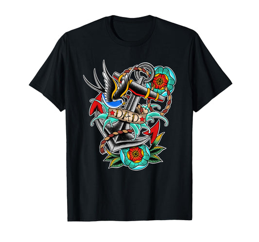 Awesome Dad Tattoo Art Fathers Day T-Shirt - Fun Novelty Design for Adults - T-Shirt, Sweatshirt, Hoodie