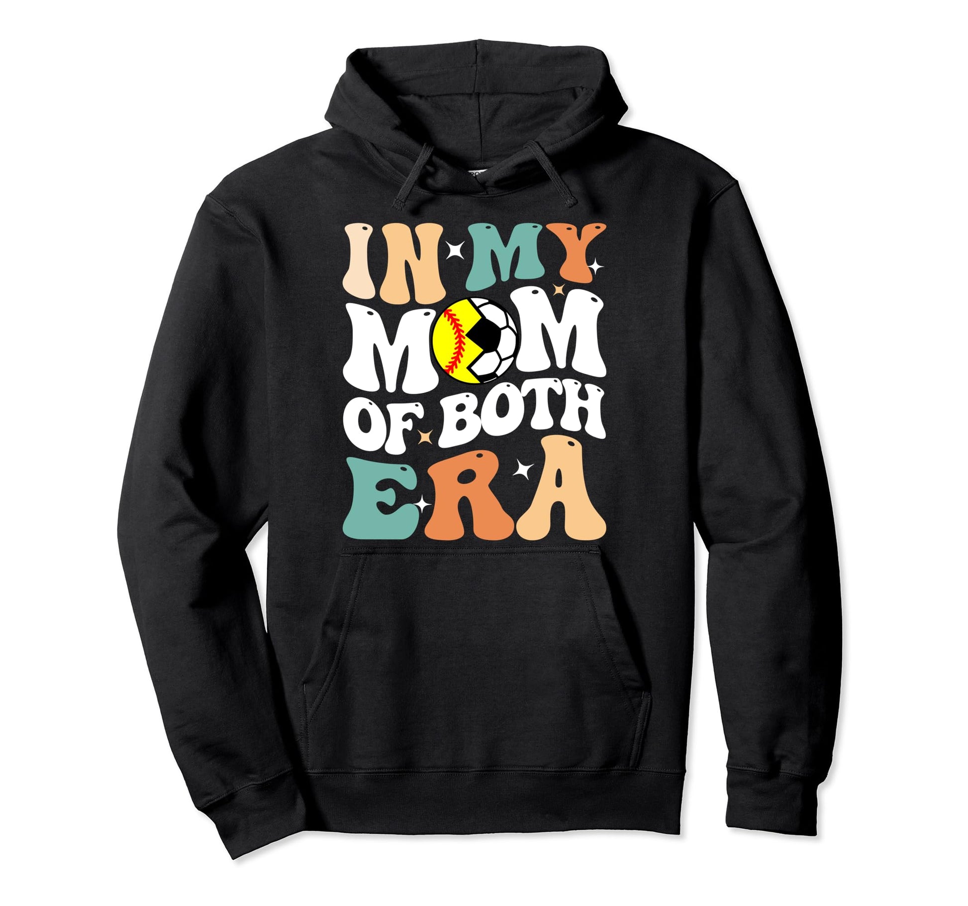 My Mom Both Era Funny Soccer Softball Hoodie - Minimalist Print for Adults - T-Shirt, Sweatshirt, Hoodie