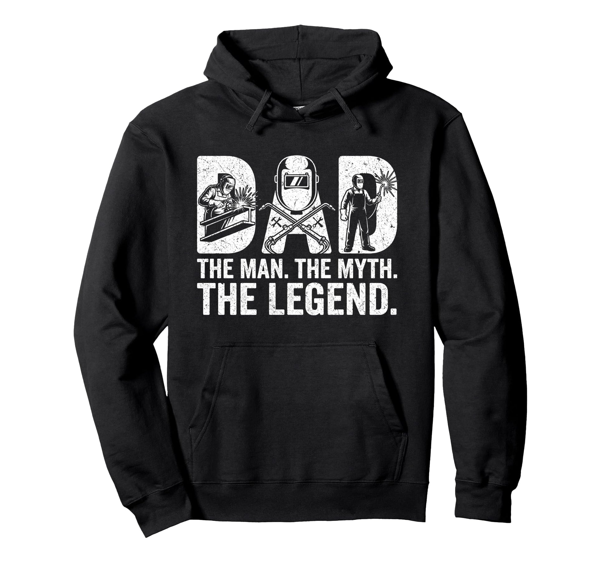 Welding Dad Myth Legend Funny Welder Hoodie - Minimalist Print Unisex - T-Shirt, Sweatshirt, Hoodie