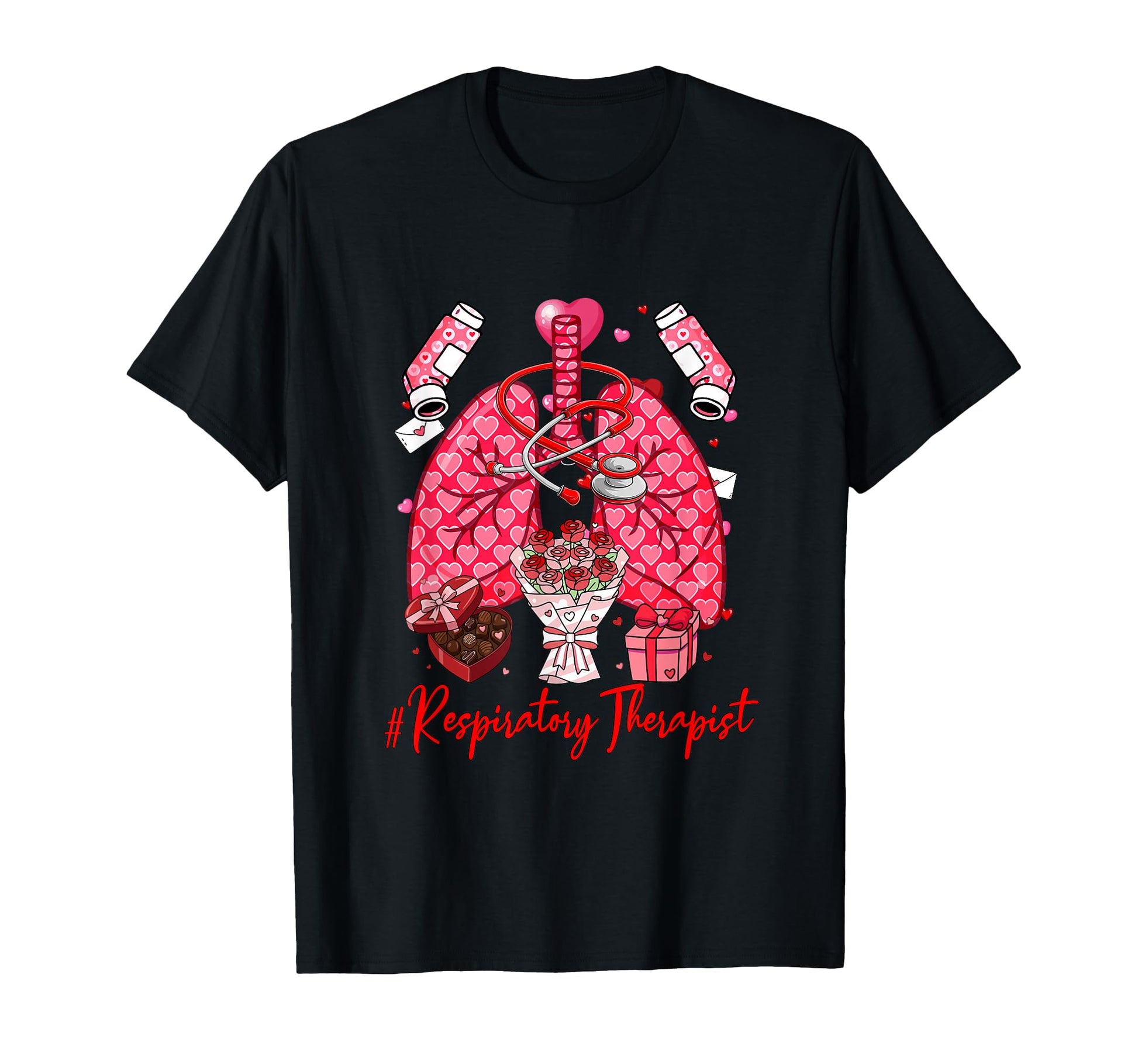 Respiratory Therapist Tools Hearts T-Shirt - Novelty Apparel for Adults - T-Shirt, Sweatshirt, Hoodie