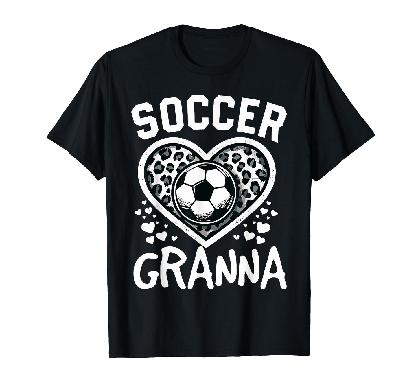 Soccer Granna Leopard Heart T-Shirt - Casual Everyday Wear for Adults - T-Shirt, Sweatshirt, Hoodie