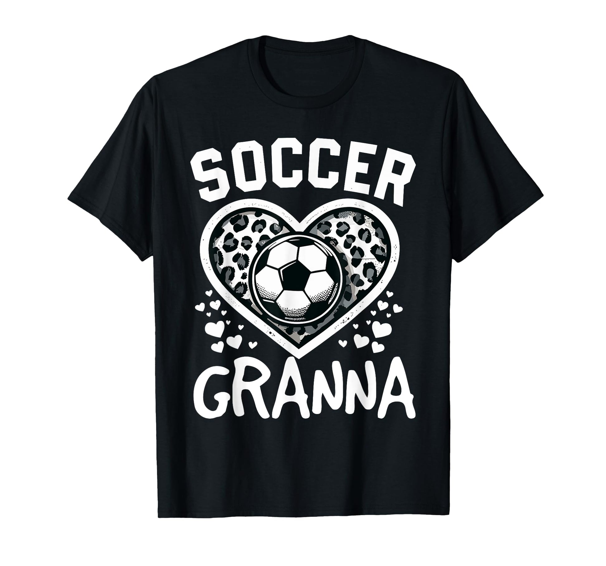 Soccer Granna Leopard Heart T-Shirt - Casual Everyday Wear for Adults - T-Shirt, Sweatshirt, Hoodie