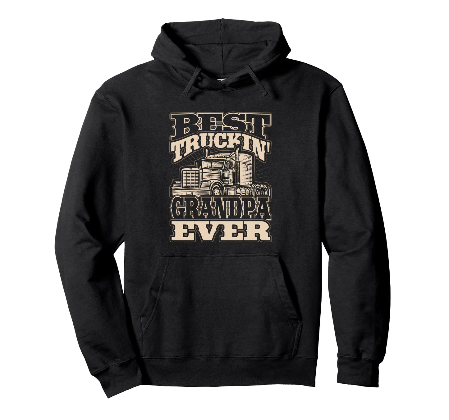 Best Truckin Grandpa Semi Truck Driver Hoodie - Minimalist Print Men Women - T-Shirt, Sweatshirt, Hoodie