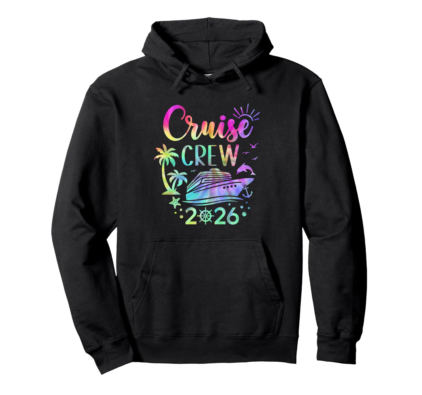 Tie Dye Cruise Crew 2026 Summer Vacation Hoodie - Novelty Apparel Unisex - T-Shirt, Sweatshirt, Hoodie