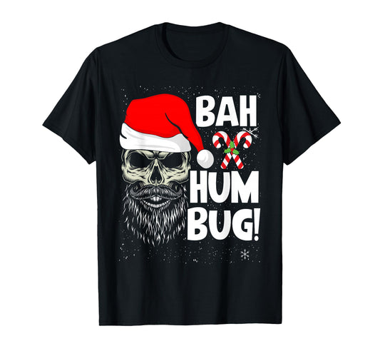 Bah Humbug Skull Hat Santas Favorite T-Shirt - Graphic Print for Adults - T-Shirt, Sweatshirt, Hoodie