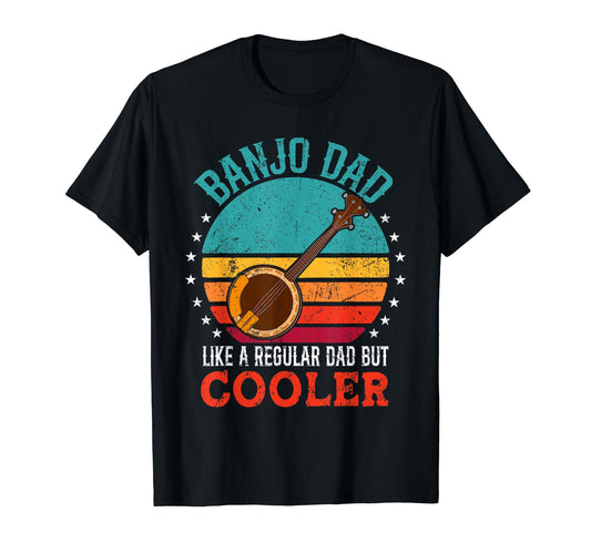 Banjo Dad Like Regular Dad But Cooler T-Shirt - Minimalist Print Men Women - T-Shirt, Sweatshirt, Hoodie