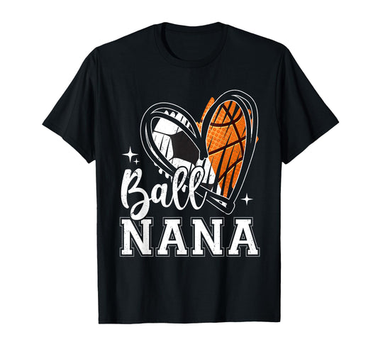 Ball Nana Heart Soccer Basketball T-Shirt - Minimalist Print Men Women - T-Shirt, Sweatshirt, Hoodie