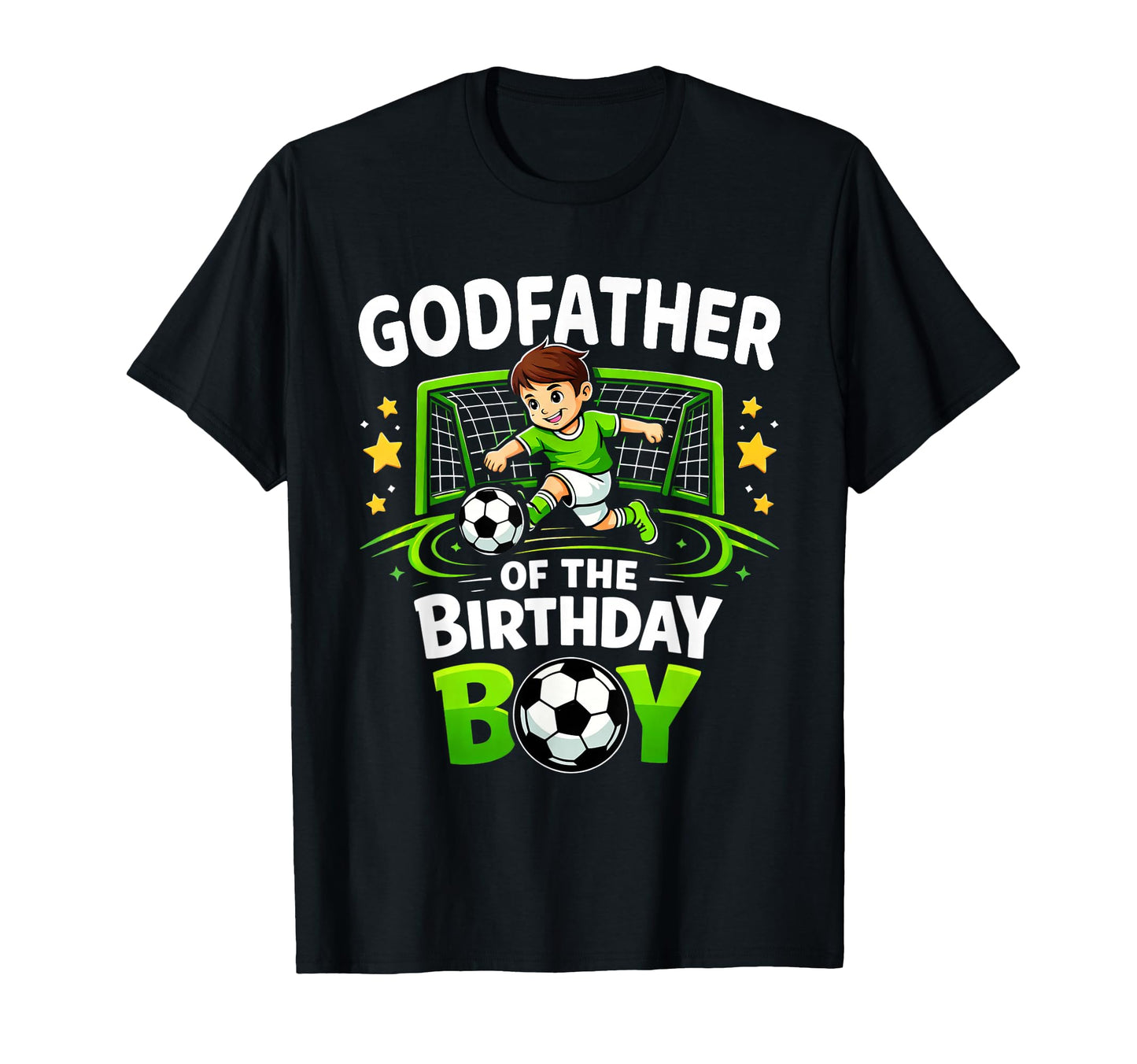 Godfather Birthday Soccer Ball T-Shirt - Aesthetic Graphic for Adults - T-Shirt, Sweatshirt, Hoodie