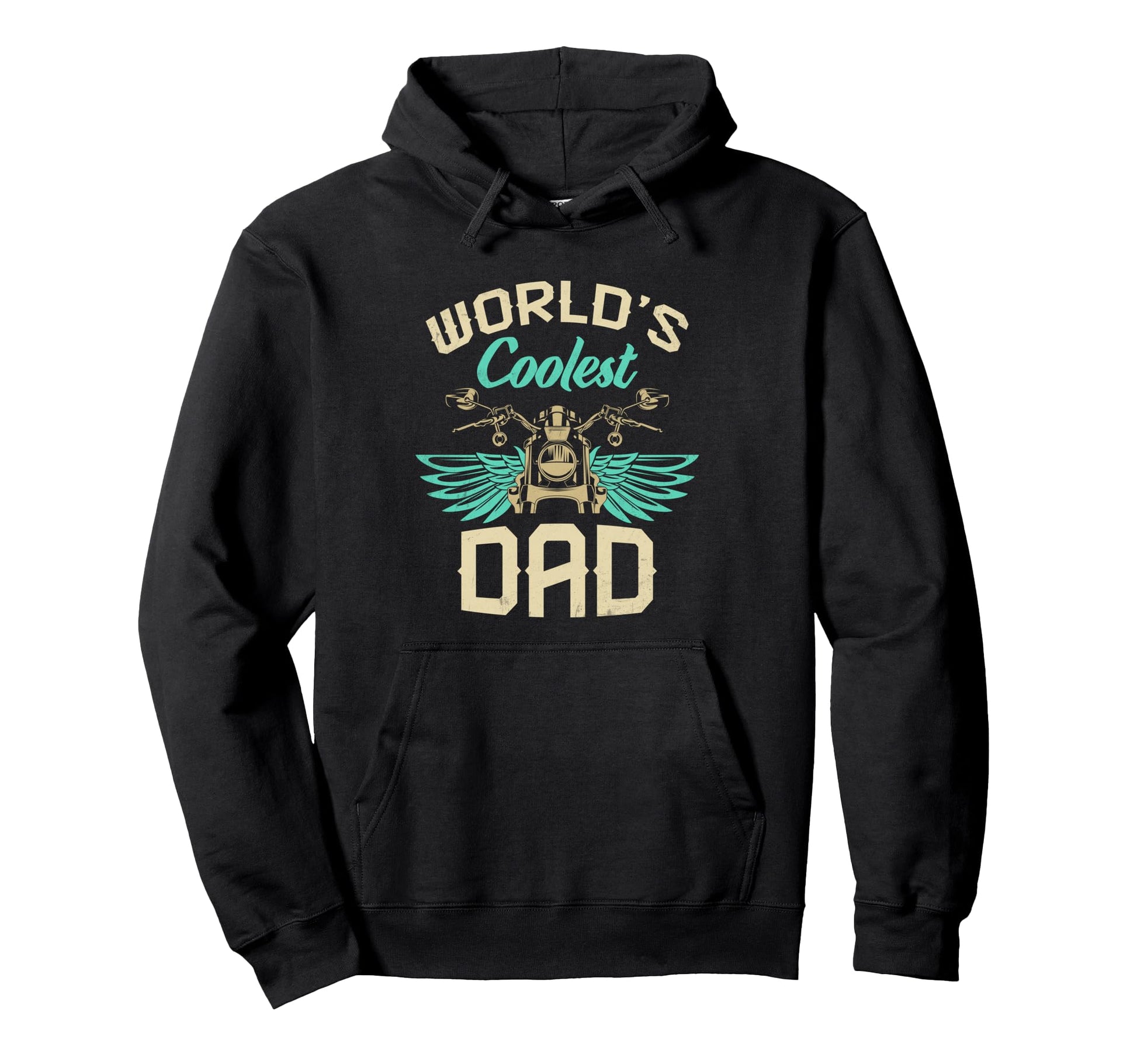 Worlds Coolest Dad Motorcycle Fathers Hoodie - Novelty Apparel Men Women - T-Shirt, Sweatshirt, Hoodie