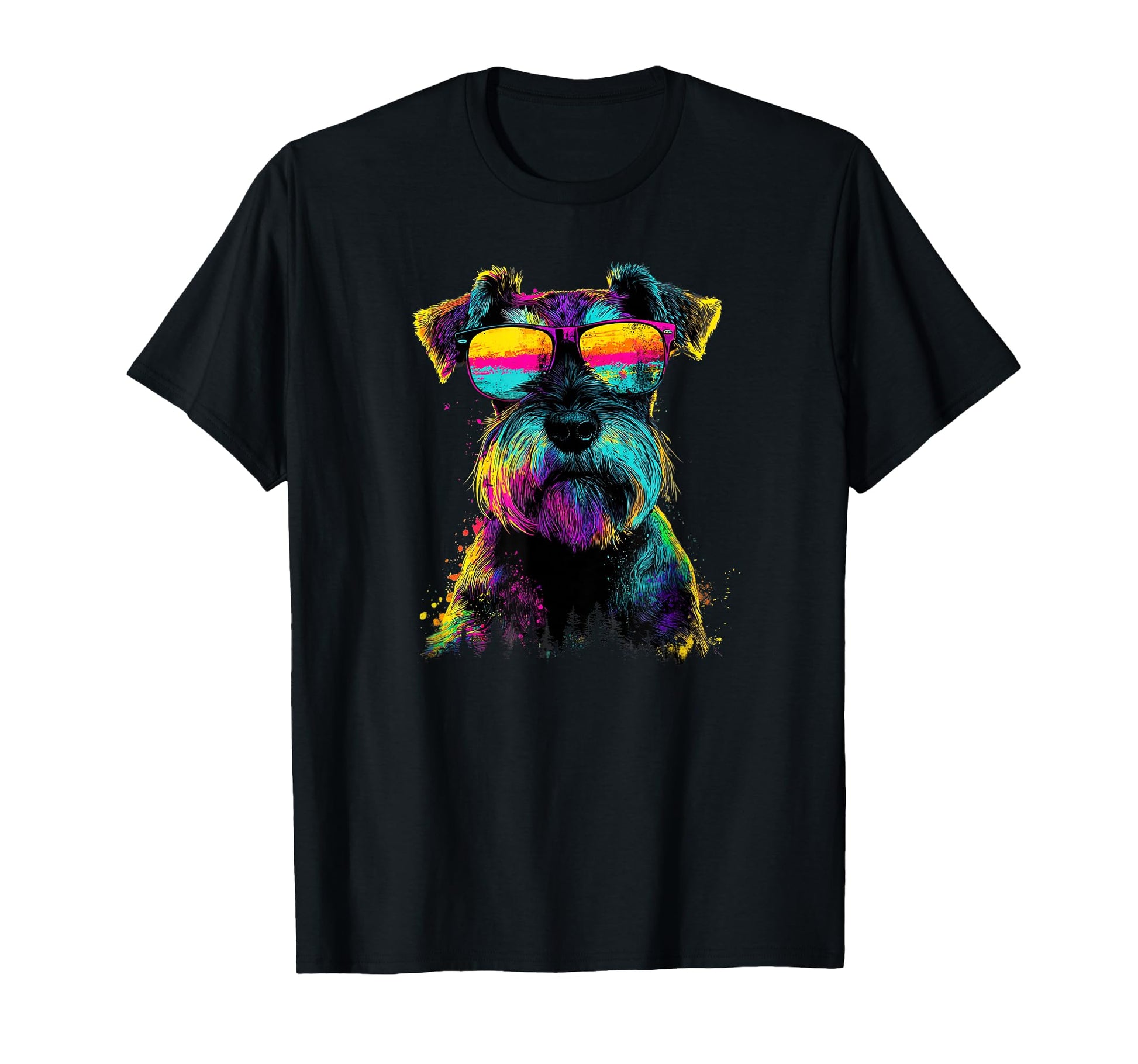 Colorful Schnauzer Dad Funny Dog T-Shirt - Novelty Apparel for Adults - T-Shirt, Sweatshirt, Hoodie