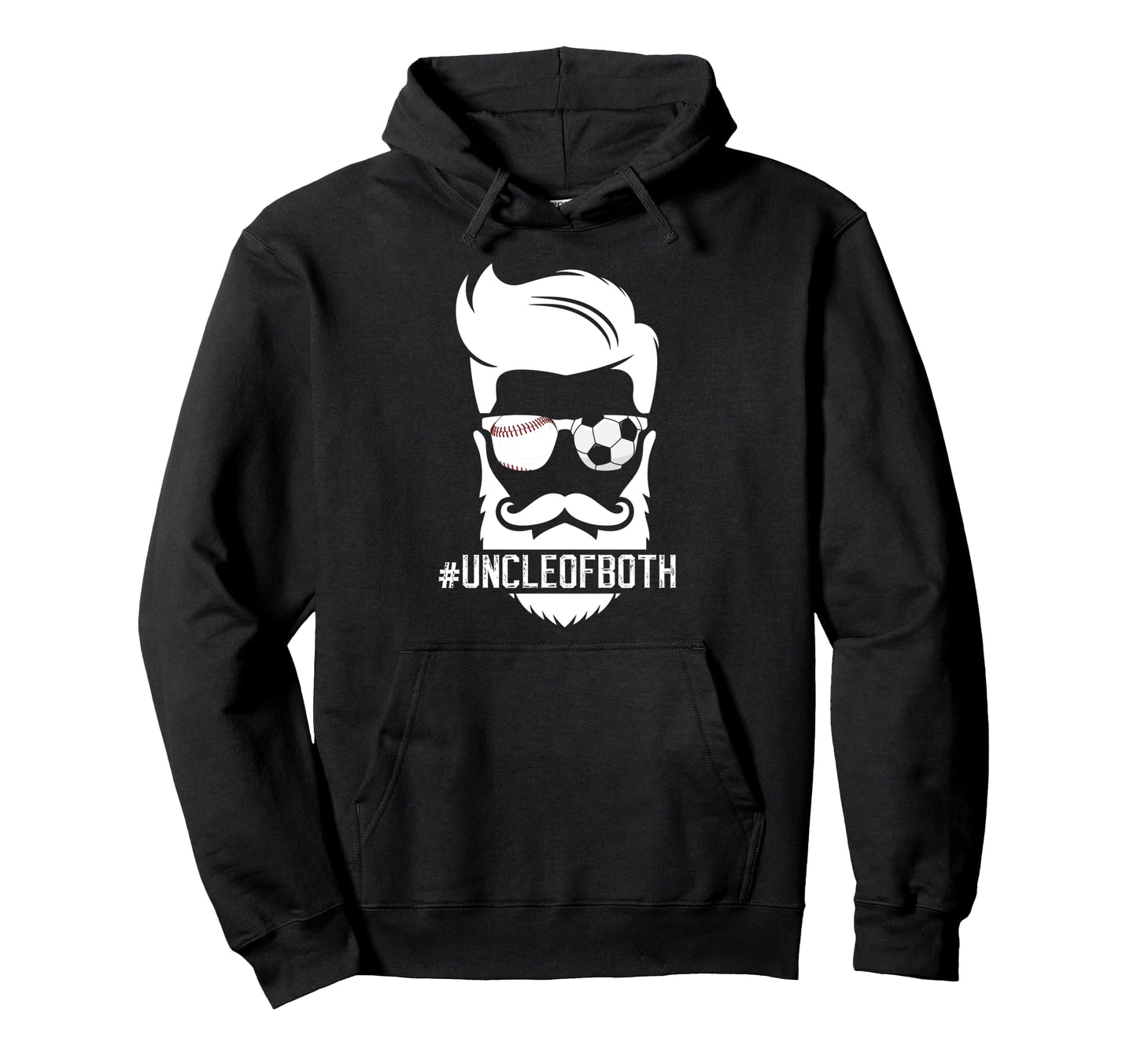 Uncle Both Baseball Soccer Uncle Hoodie - Fun Novelty Design for Adults - T-Shirt, Sweatshirt, Hoodie