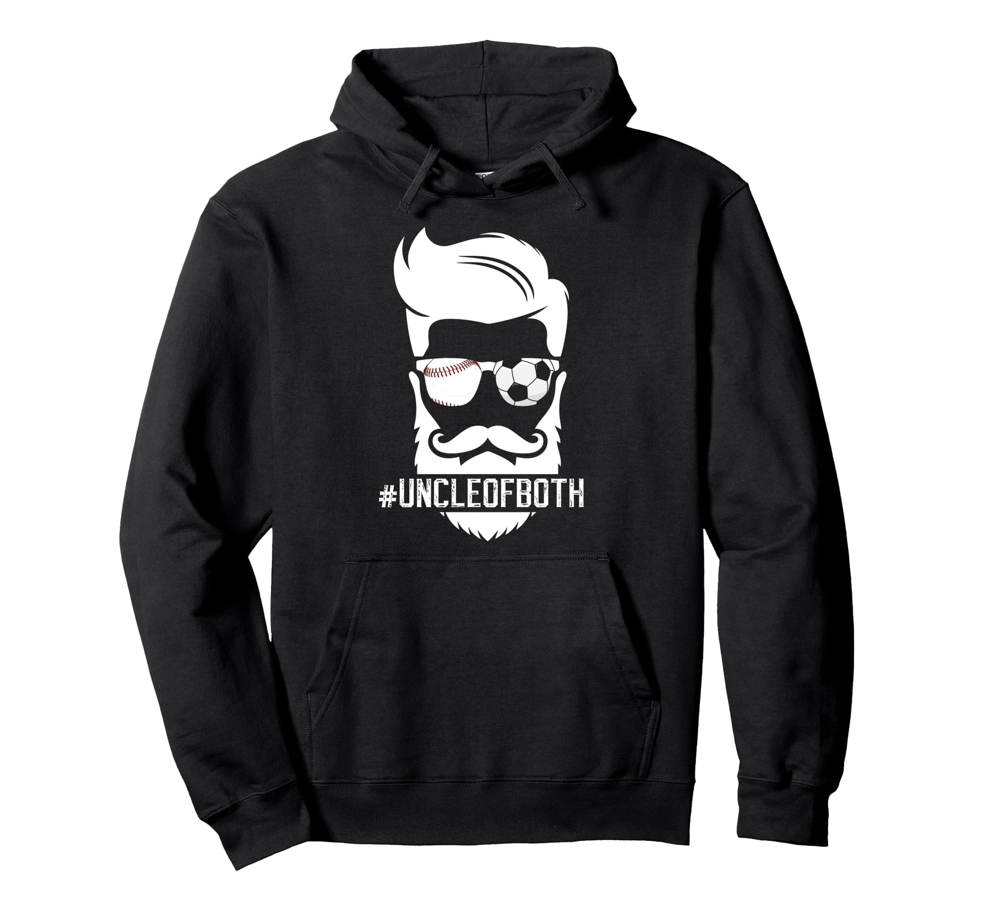 Uncle Both Baseball Soccer Uncle Hoodie - Fun Novelty Design for Adults - T-Shirt, Sweatshirt, Hoodie