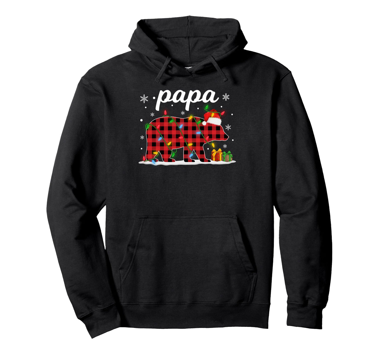 Red Plaid Bear Pajama Papa Matching Hoodie - Casual Everyday Wear Unisex - T-Shirt, Sweatshirt, Hoodie