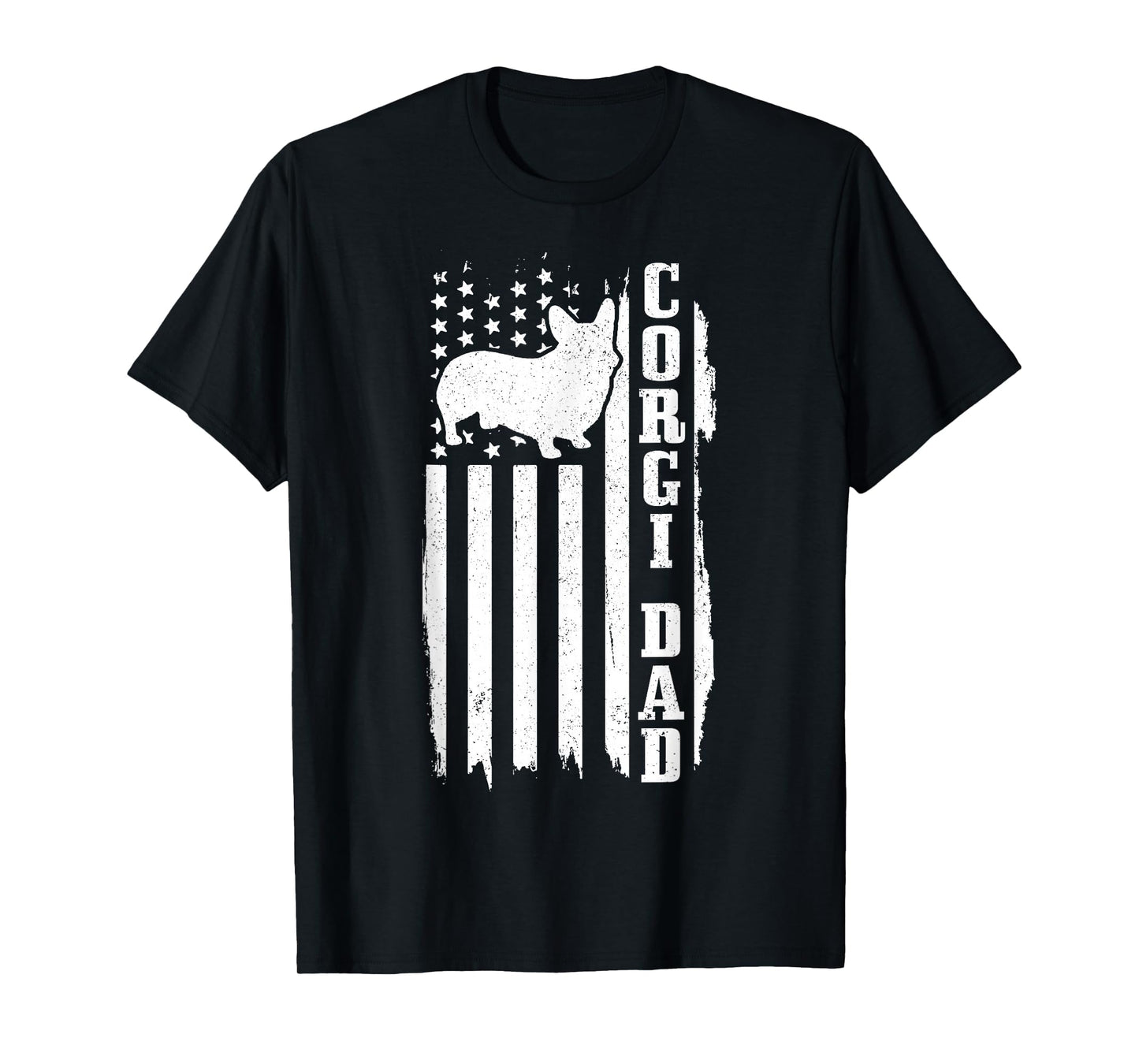 Corgi Dad American Flag Patriotic T-Shirt - Custom Art Print for Adults - T-Shirt, Sweatshirt, Hoodie