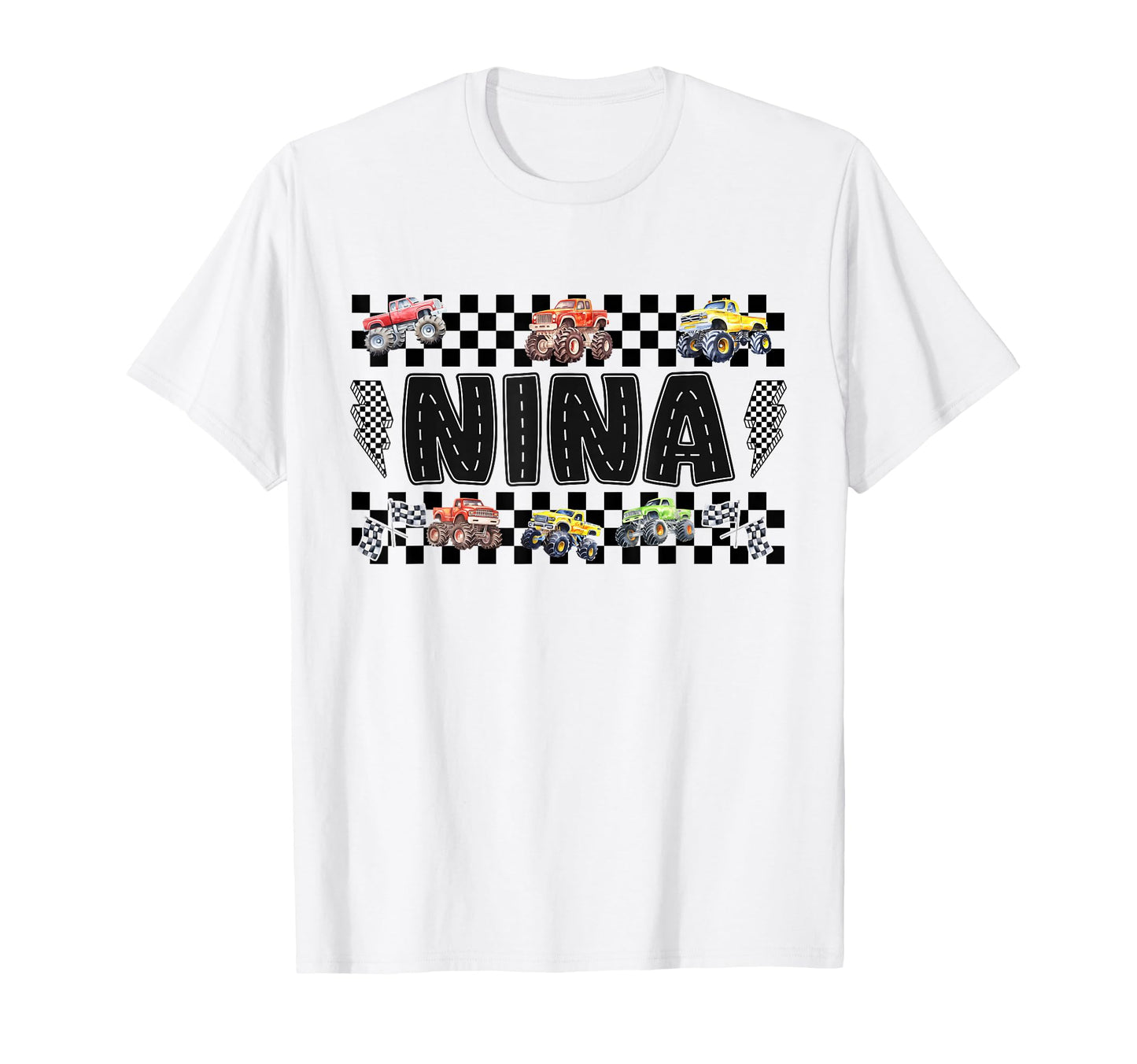 Nina Monster Truck Family Crew T-Shirt - Casual Everyday Wear for Adults - T-Shirt, Sweatshirt, Hoodie