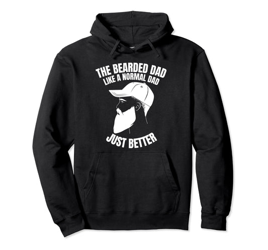 Bearded Dad Mens Beard Funny Superhero Hoodie - Custom Art Print for Adults - T-Shirt, Sweatshirt, Hoodie