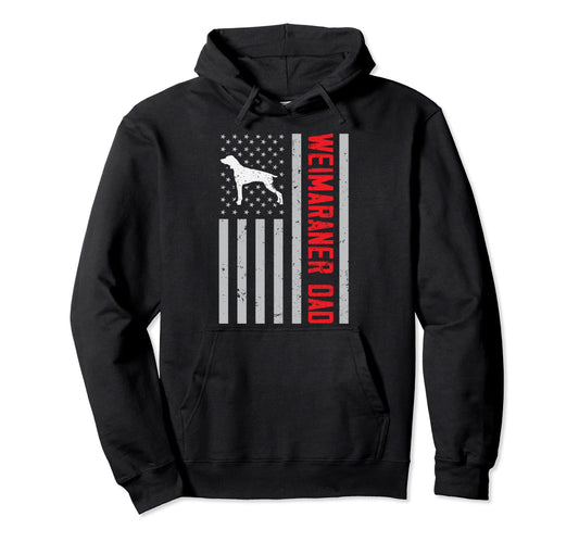 American Flag Weimaraner Dad Gift Hoodie - Fun Novelty Design for Adults - T-Shirt, Sweatshirt, Hoodie
