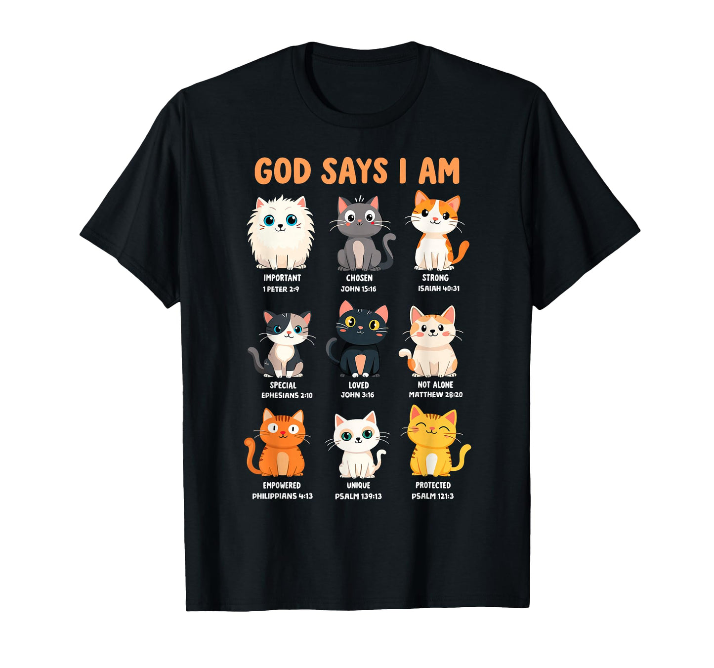 God Says Im Christian Funny Cats T-Shirt - Custom Art Print Men Women - T-Shirt, Sweatshirt, Hoodie