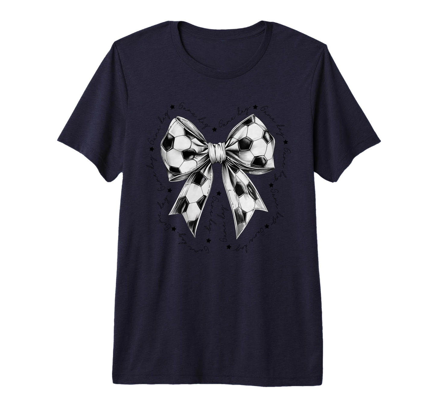 Preppy Game Day Soccer Coquette Bow T-Shirt - Custom Art Print Men Women - T-Shirt, Sweatshirt, Hoodie