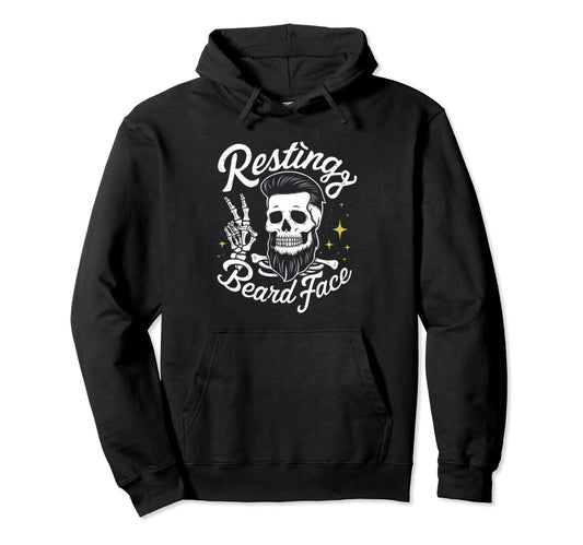Bearded Dad Daddy Papa Fathers Day Resting Hoodie - Novelty Apparel Unisex - T-Shirt, Sweatshirt, Hoodie