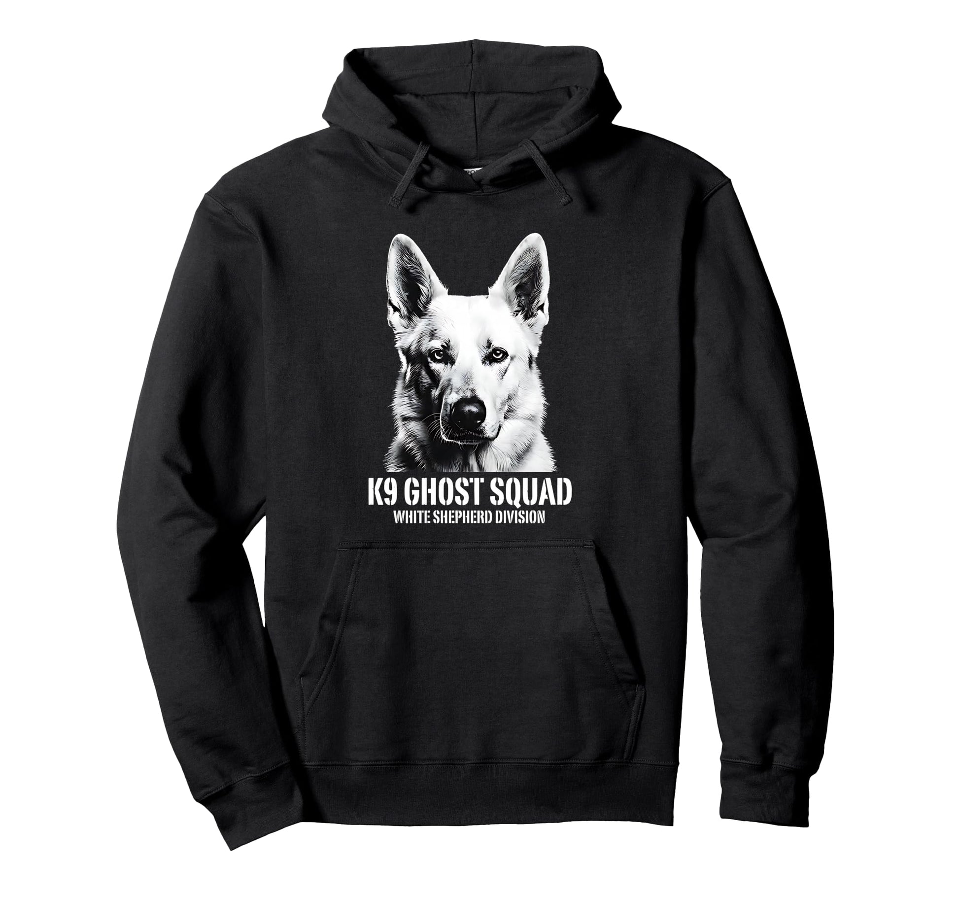 White German Shepherd Ghost Squad Hoodie - Novelty Apparel Men Women - T-Shirt, Sweatshirt, Hoodie