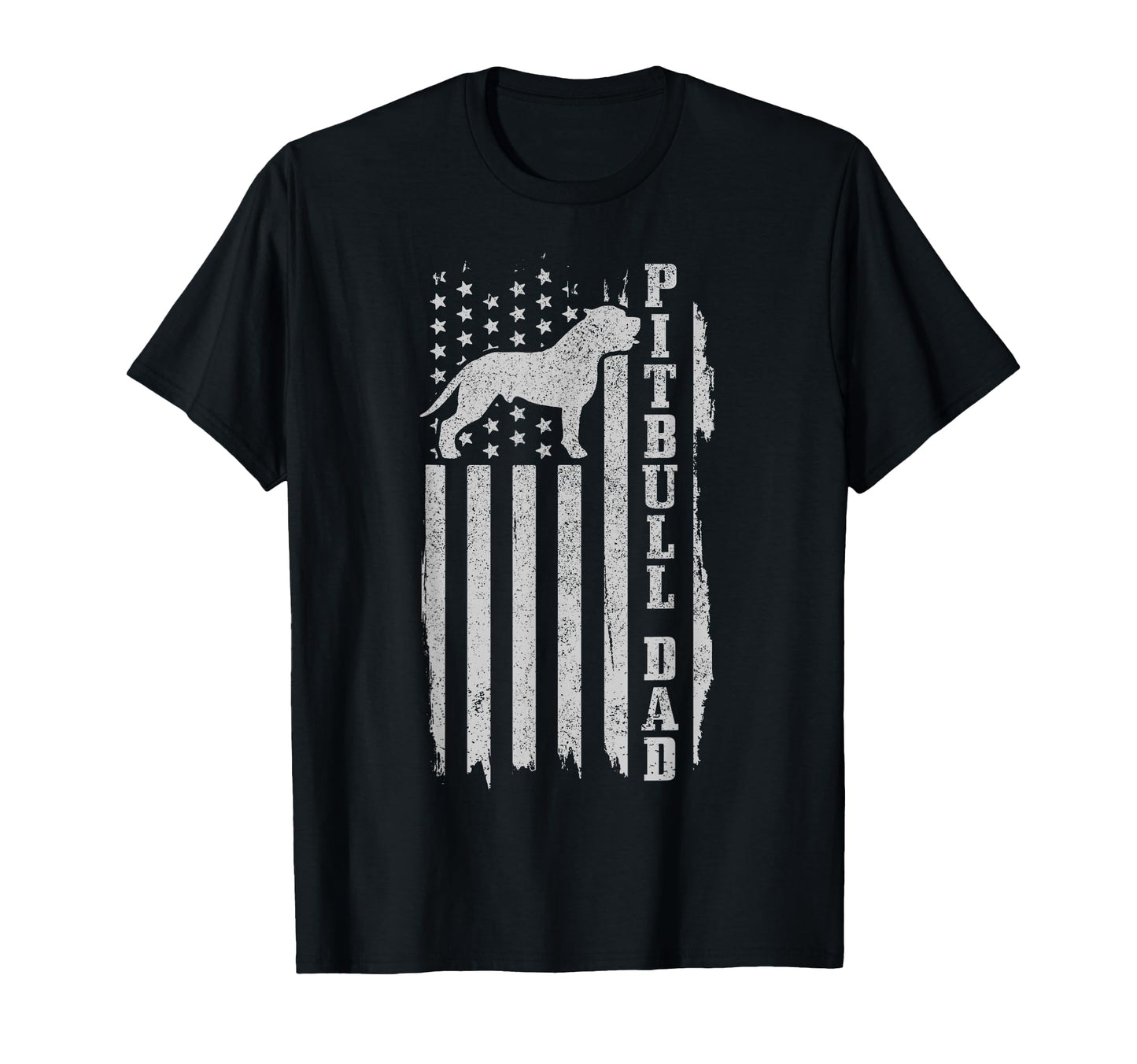 Pitbull Dad American Flag Patriotic T-Shirt - Graphic Print for Adults - T-Shirt, Sweatshirt, Hoodie