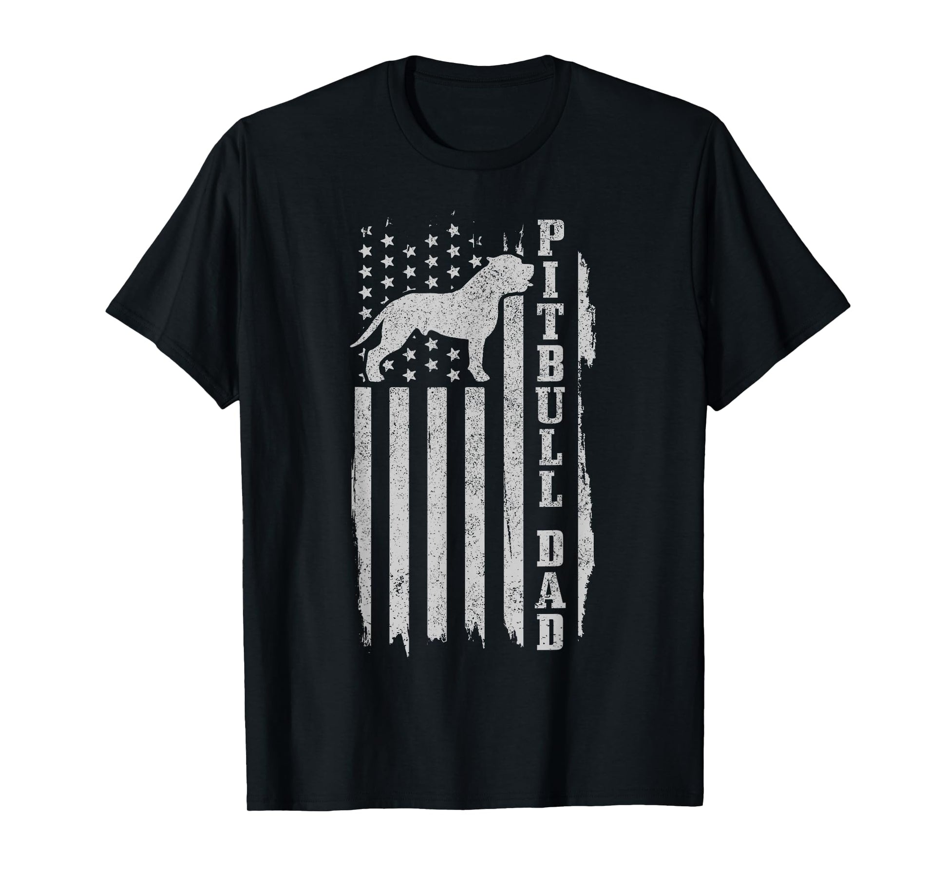 Pitbull Dad American Flag Patriotic T-Shirt - Graphic Print for Adults - T-Shirt, Sweatshirt, Hoodie