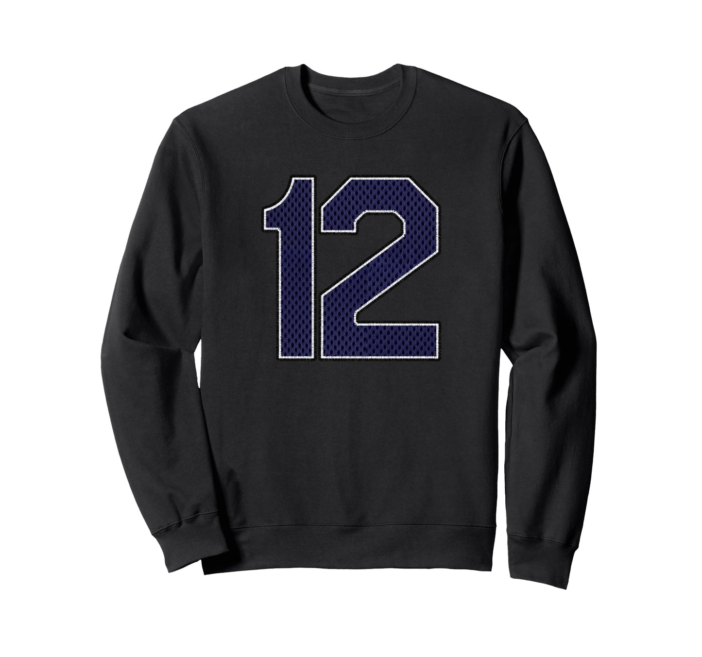 Navy Number 12 Athlete Sports Sweatshirt - Fun Novelty Design for Adults - T-Shirt, Sweatshirt, Hoodie