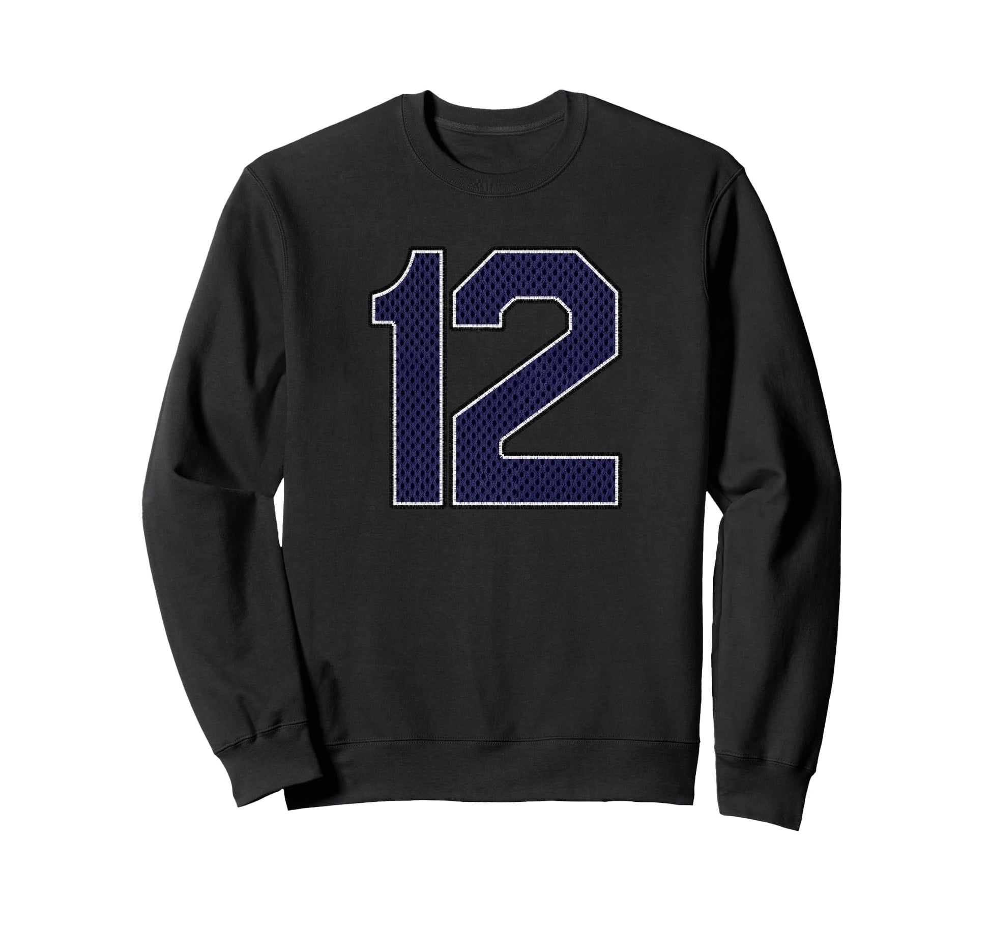 Navy Number 12 Athlete Sports Sweatshirt - Fun Novelty Design for Adults - T-Shirt, Sweatshirt, Hoodie