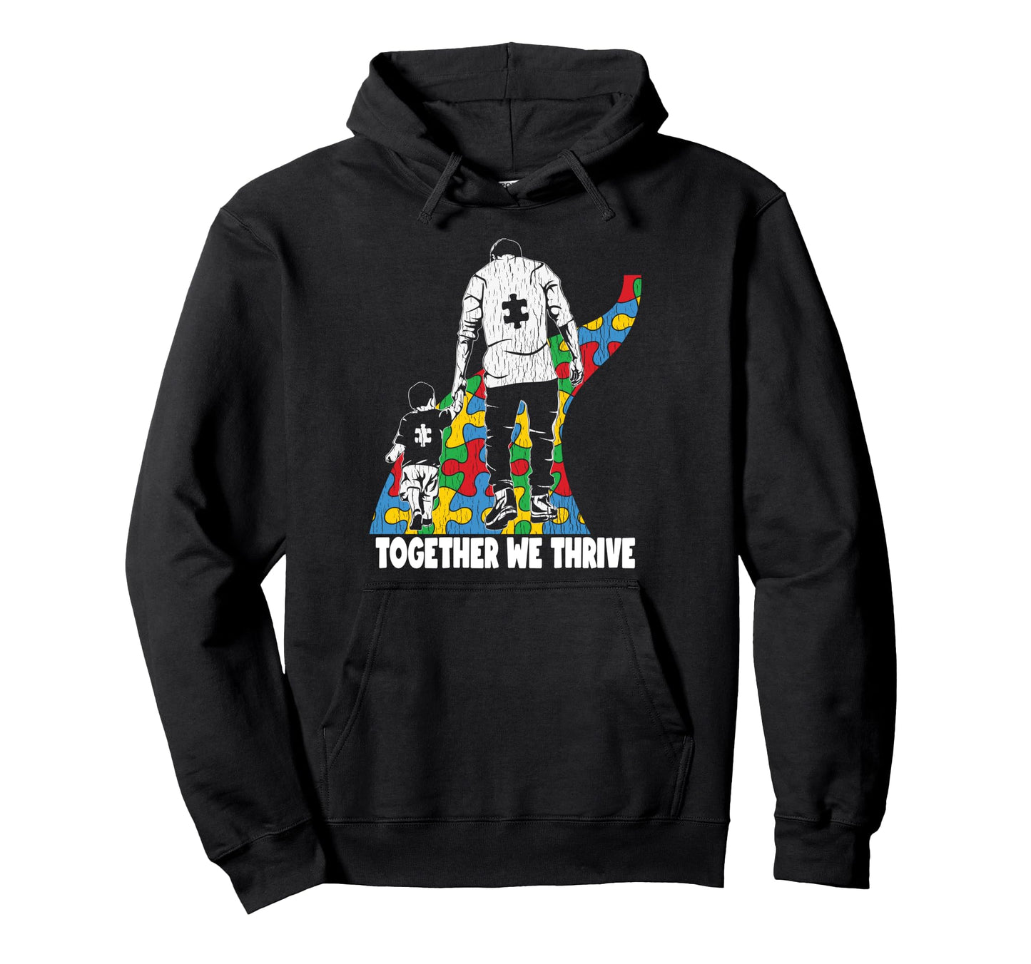 Together Thrive Father Son Autistic Hoodie - Custom Art Print for Adults - T-Shirt, Sweatshirt, Hoodie