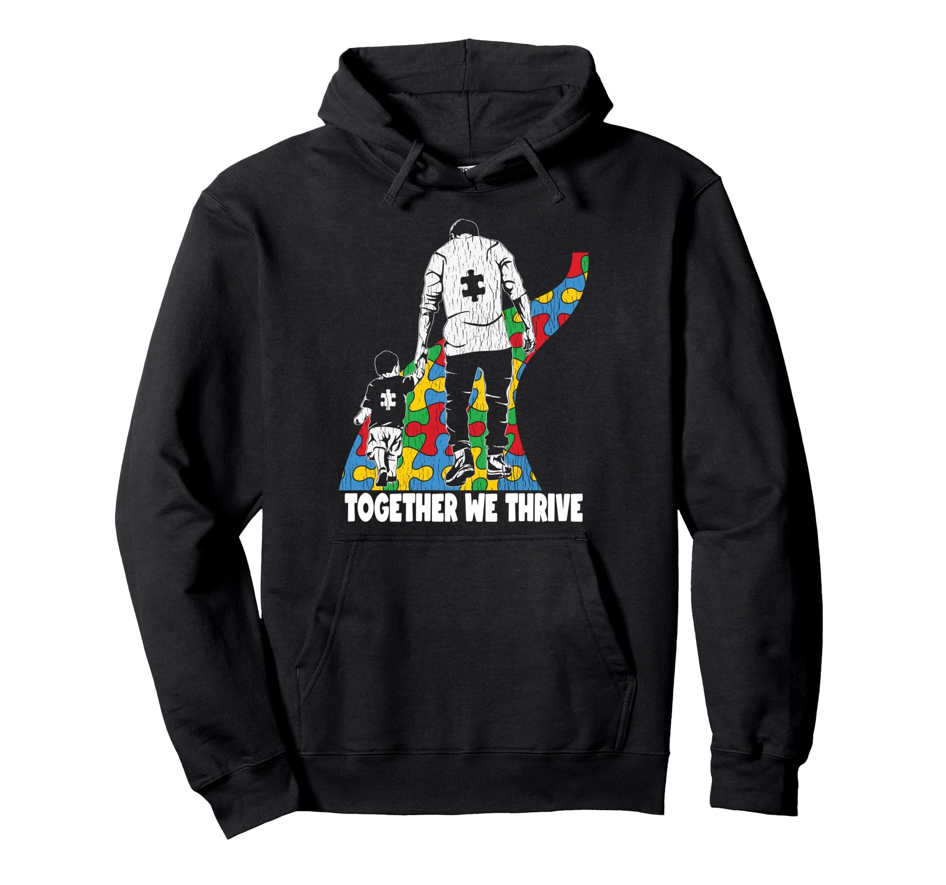 Together Thrive Father Son Autistic Hoodie - Custom Art Print for Adults - T-Shirt, Sweatshirt, Hoodie
