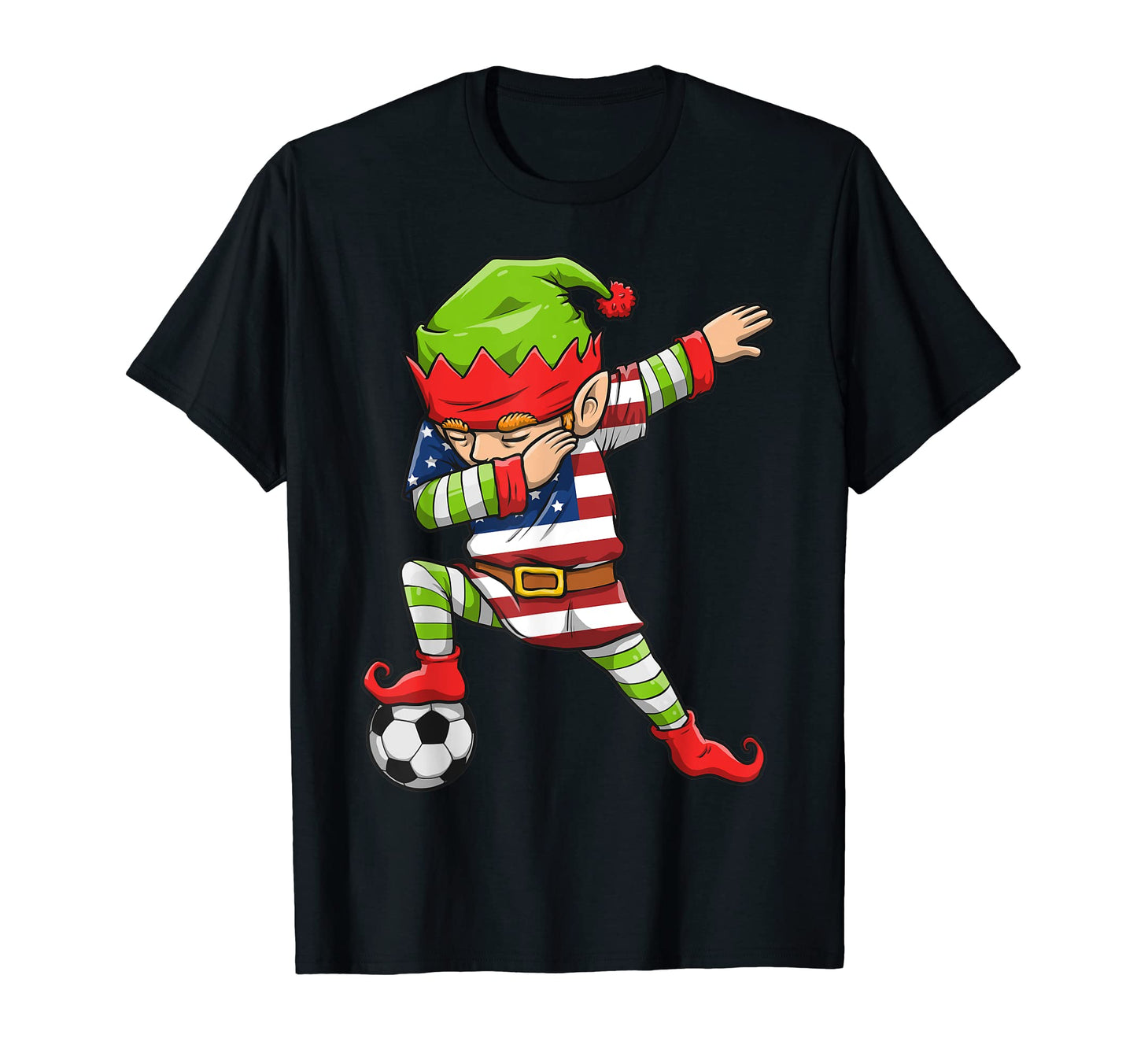 Soccer Dabbing Elf Squad United States T-Shirt - Aesthetic Graphic Unisex - T-Shirt, Sweatshirt, Hoodie