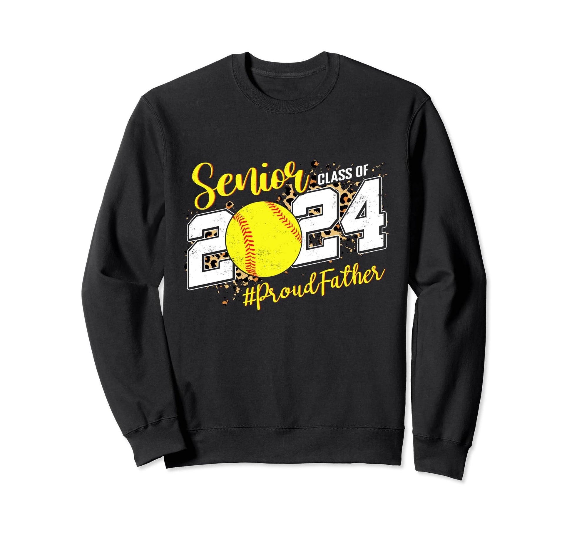 Proud Father 2024 Senior Softball Sweatshirt - Minimalist Print for Adults - T-Shirt, Sweatshirt, Hoodie