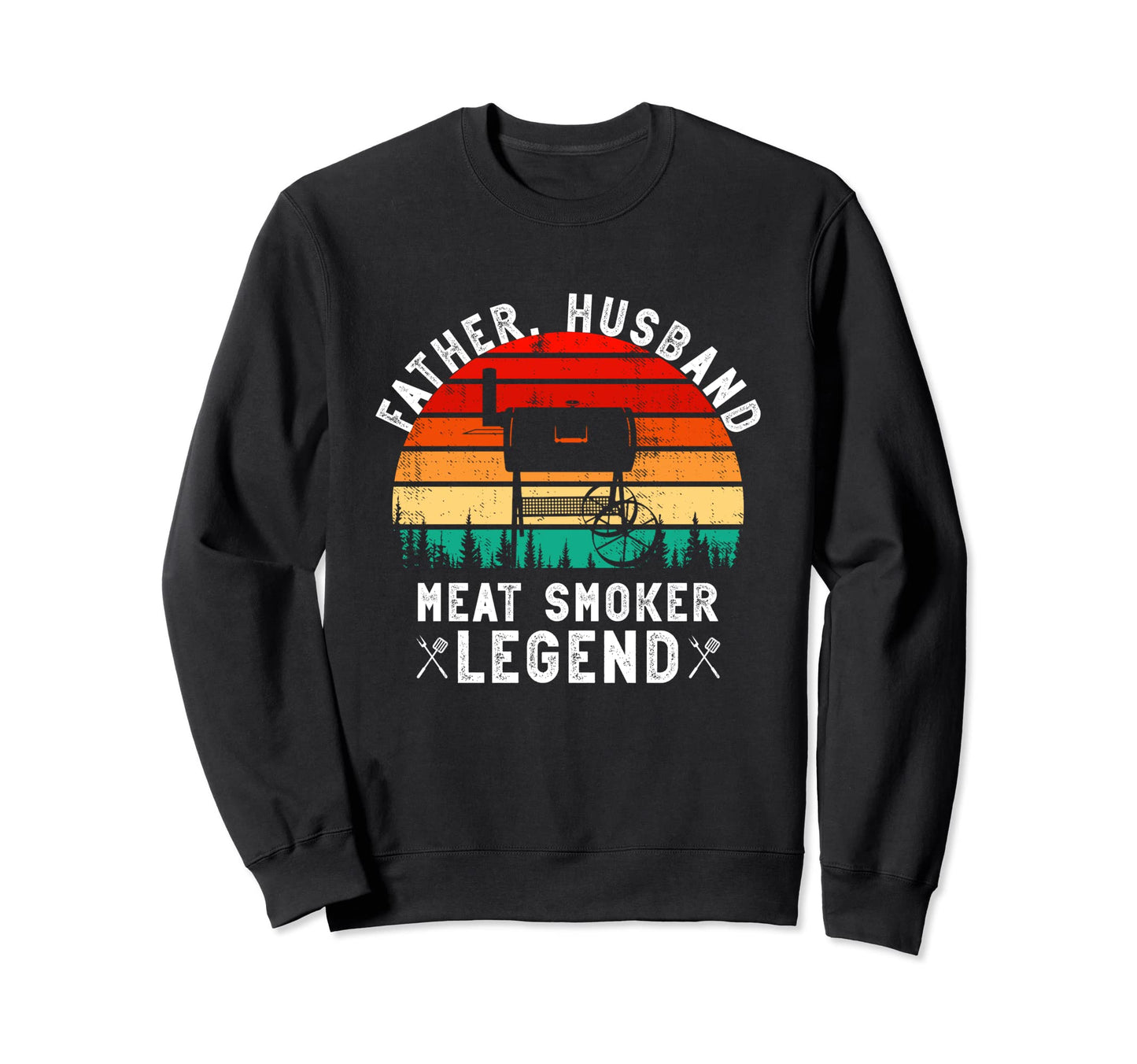 Mens Father Husband Meat Smoker Sweatshirt - Minimalist Print Men Women - T-Shirt, Sweatshirt, Hoodie
