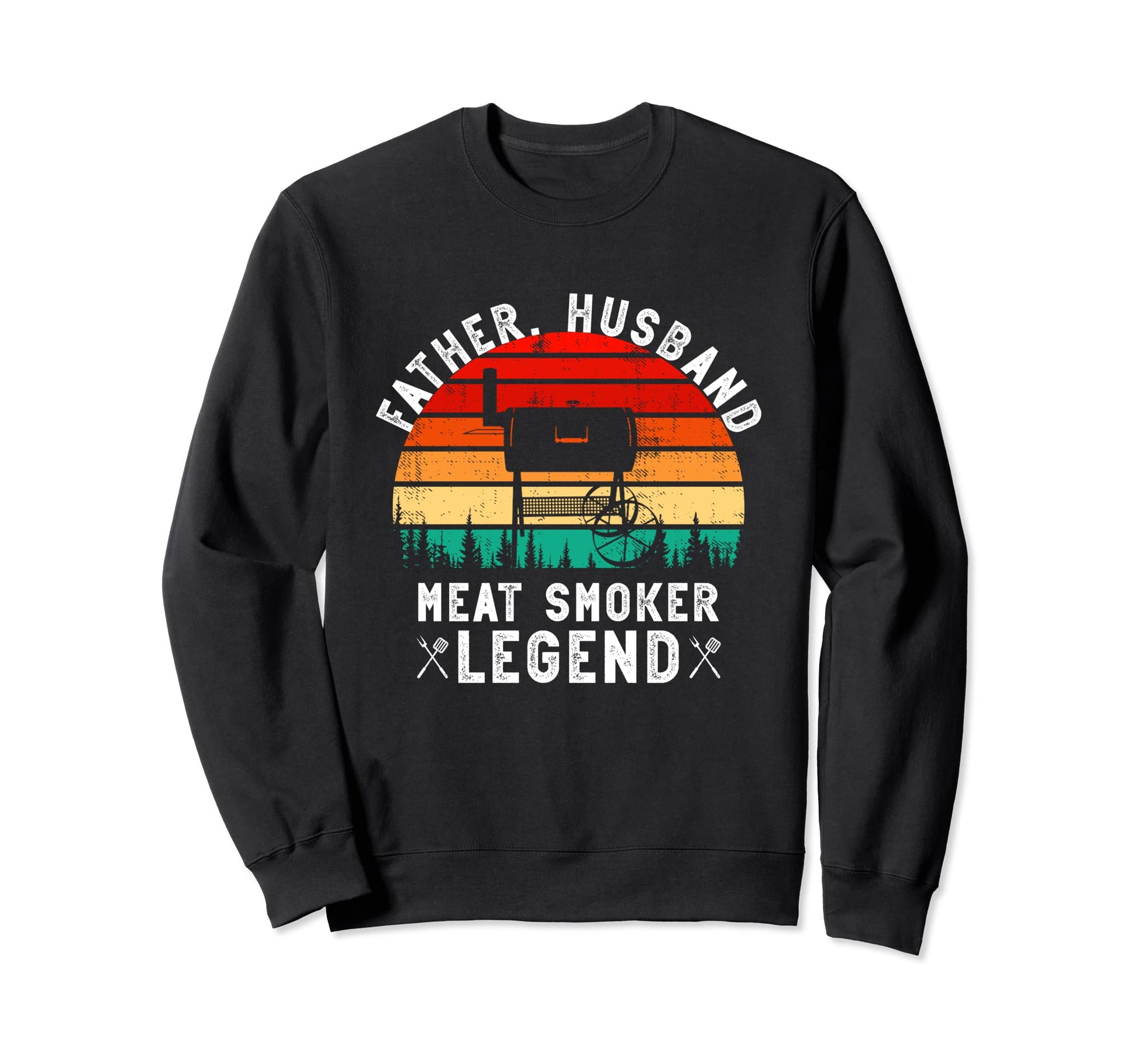 Mens Father Husband Meat Smoker Sweatshirt - Minimalist Print Men Women - T-Shirt, Sweatshirt, Hoodie