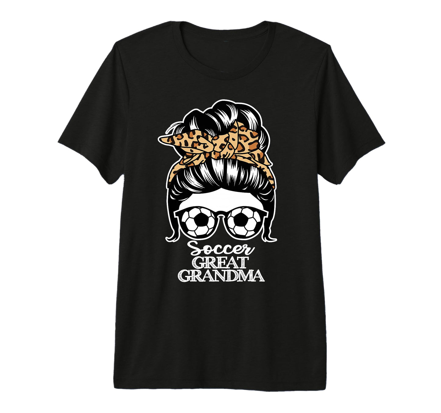 Soccer Great Grandma Messy Bun Hair T-Shirt - Aesthetic Graphic for Adults - T-Shirt, Sweatshirt, Hoodie