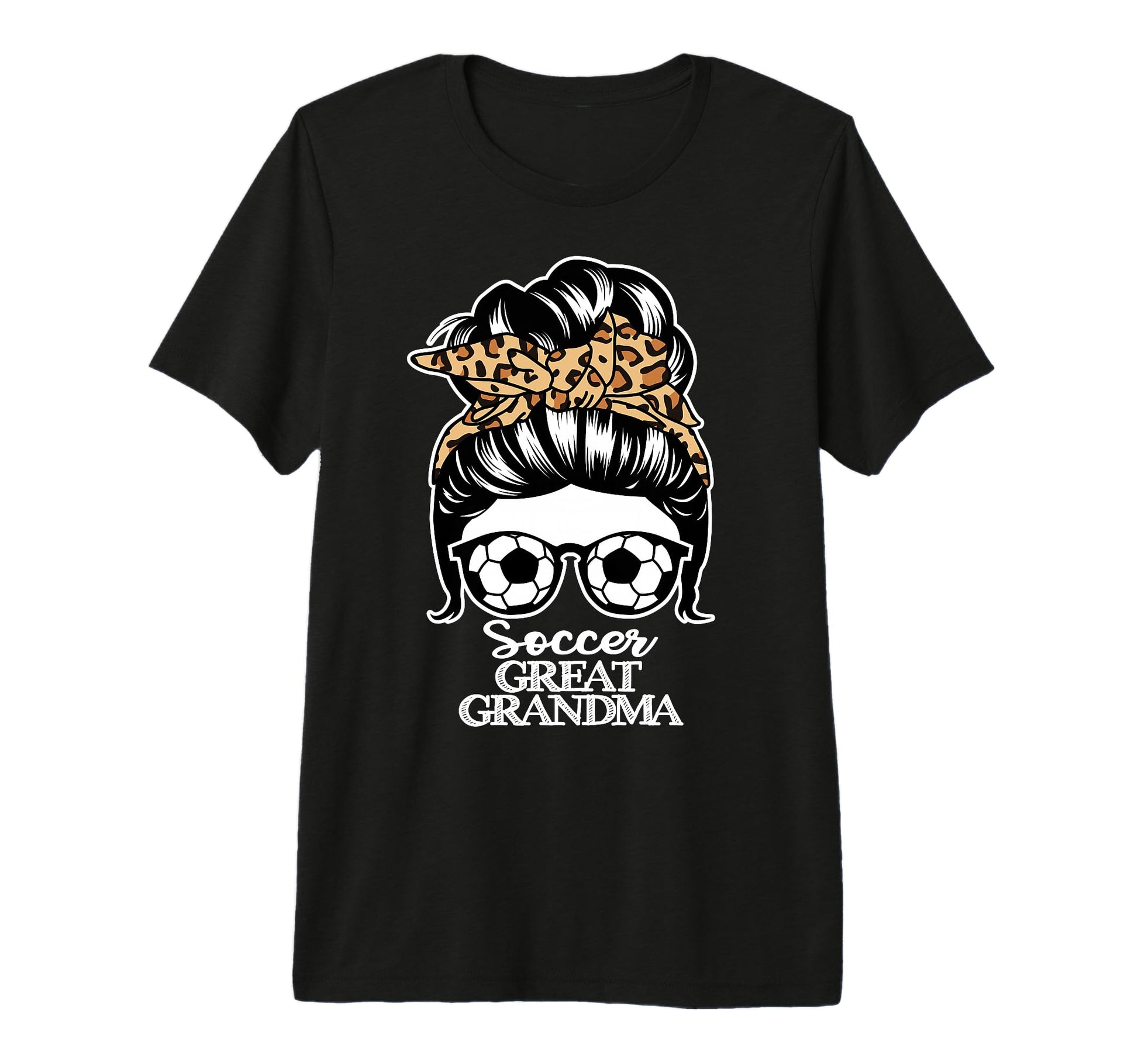 Soccer Great Grandma Messy Bun Hair T-Shirt - Aesthetic Graphic for Adults - T-Shirt, Sweatshirt, Hoodie