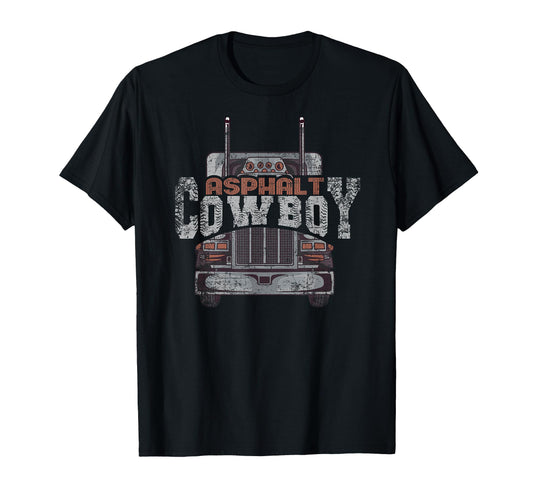 Asphalt Cowboy Truck Driver Trucker T-Shirt - Custom Art Print for Adults - T-Shirt, Sweatshirt, Hoodie