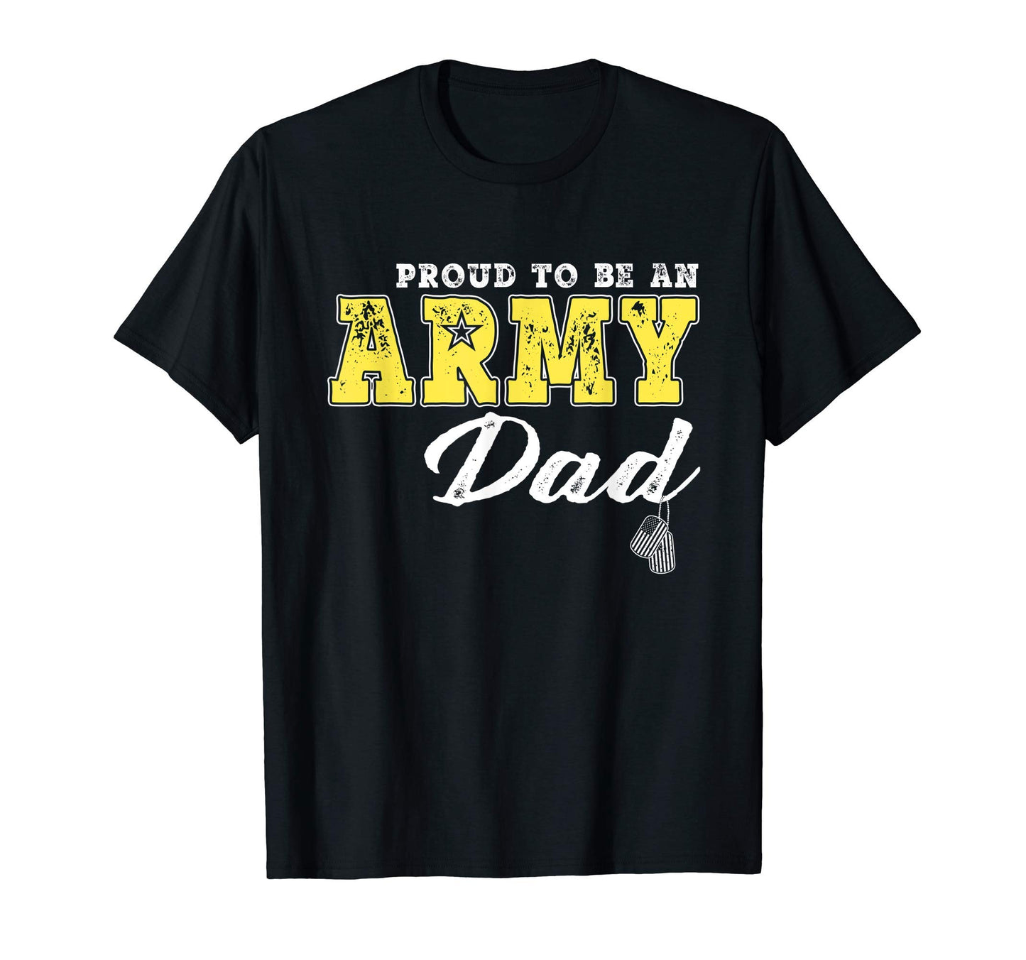 Proud To Be Army Dad Us Flag Dog Tags T-Shirt - Custom Art Print Unisex - T-Shirt, Sweatshirt, Hoodie