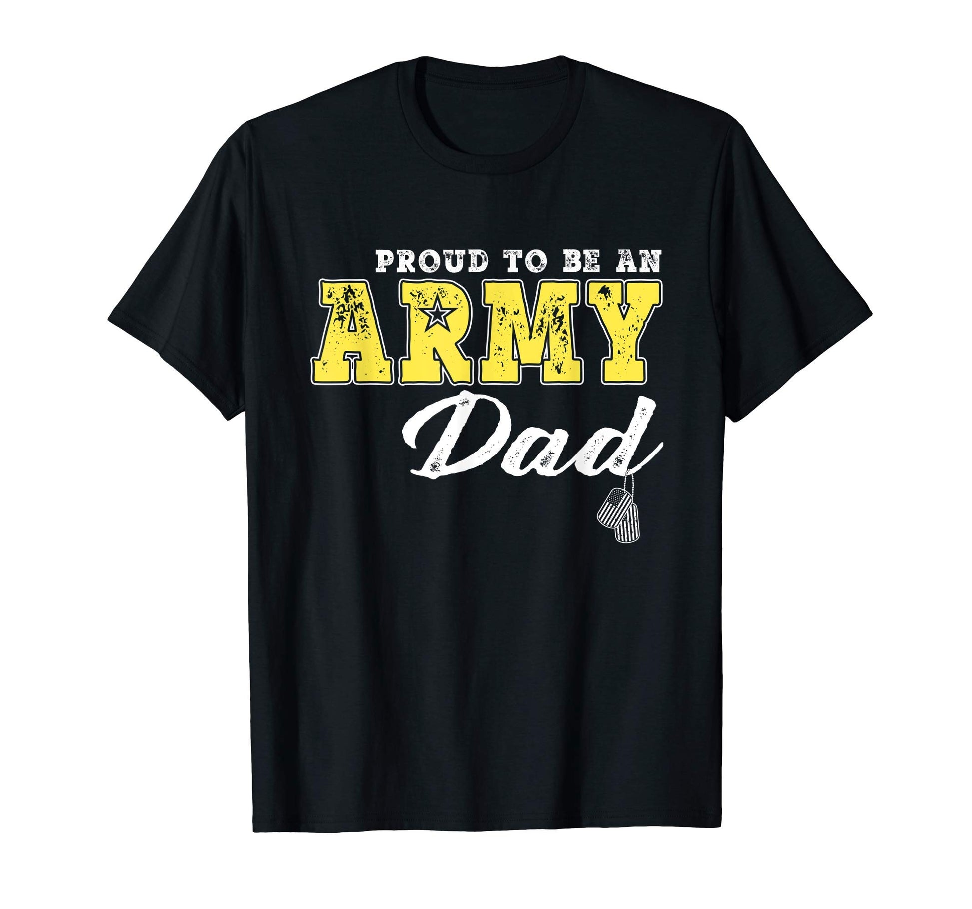 Proud To Be Army Dad Us Flag Dog Tags T-Shirt - Custom Art Print Unisex - T-Shirt, Sweatshirt, Hoodie