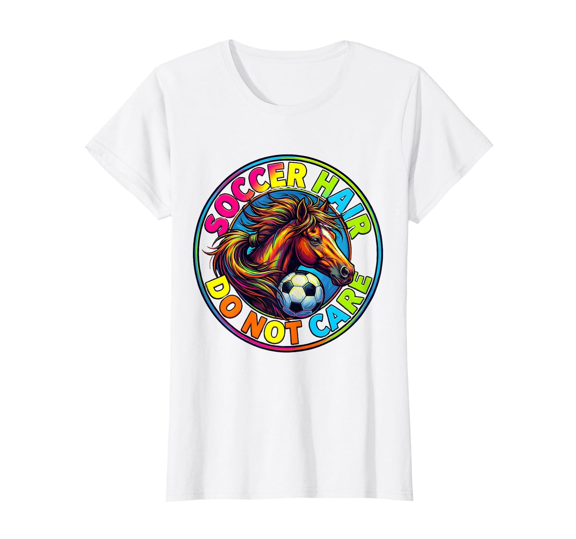 Soccer Hair Do Not Care Funny T-Shirt - Aesthetic Graphic for Adults - T-Shirt, Sweatshirt, Hoodie