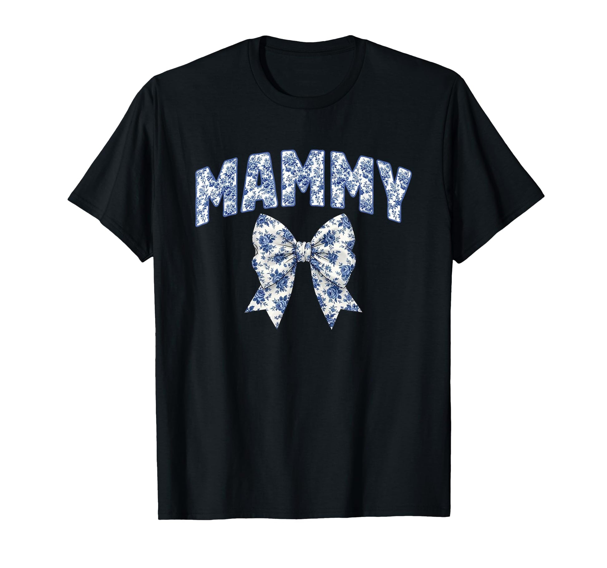 Mammy Coquette Toile Blue Bow T-Shirt - Fun Novelty Design for Adults - T-Shirt, Sweatshirt, Hoodie