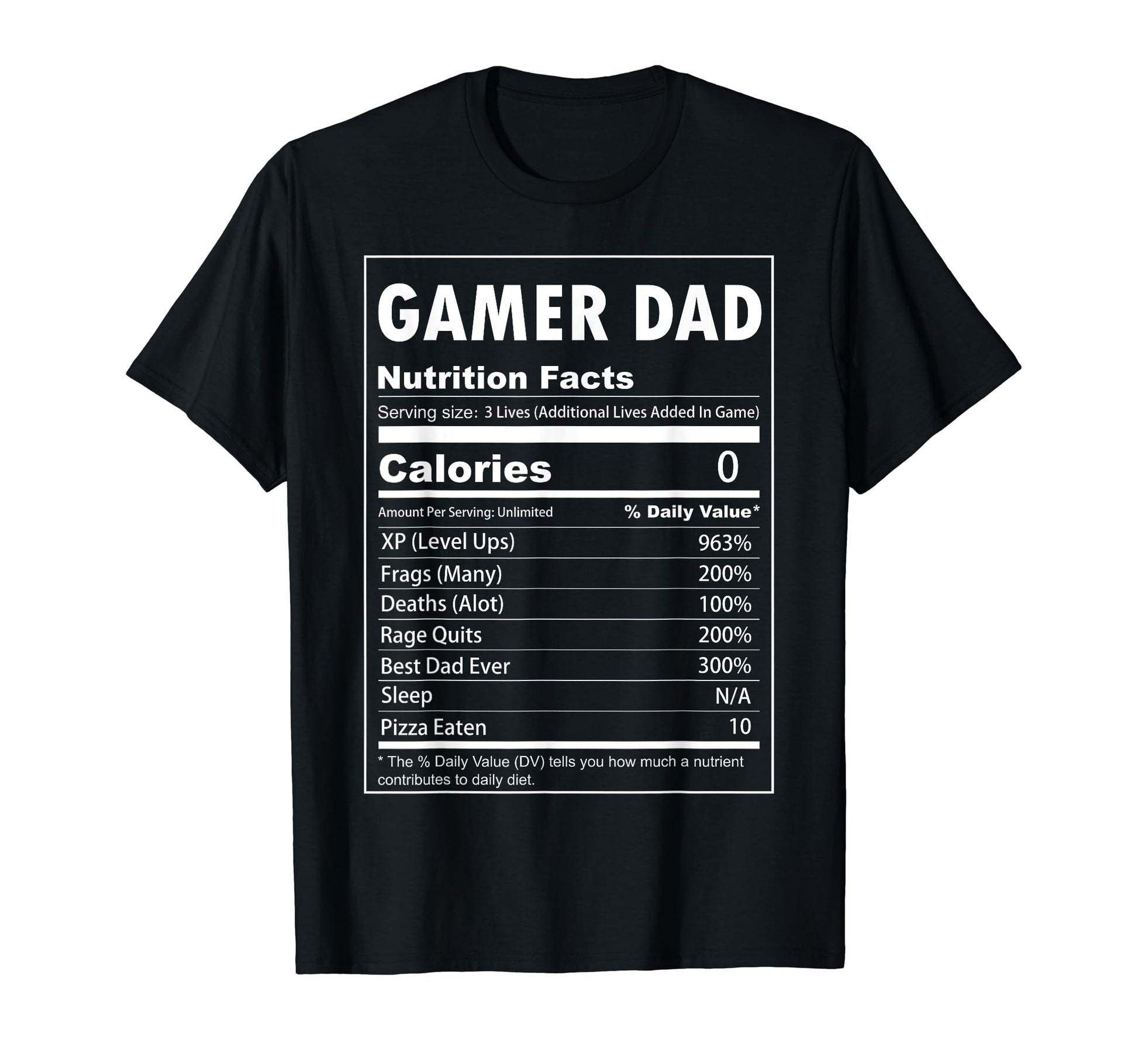 Gamer Dad Nutrition Facts Video Gamer T-Shirt - Trendy Graphic for Adults - T-Shirt, Sweatshirt, Hoodie