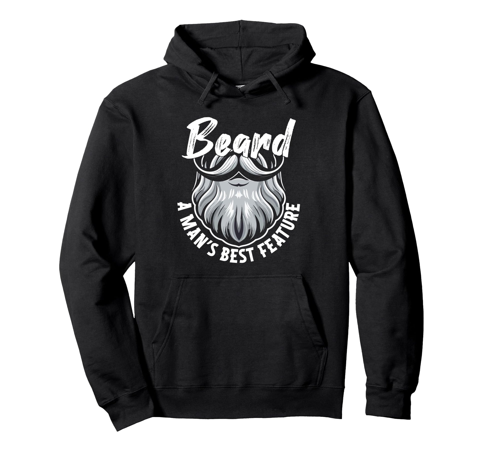 Bearded Facial Hair Fathers Day Dad Hoodie - Fun Novelty Design Men Women - T-Shirt, Sweatshirt, Hoodie