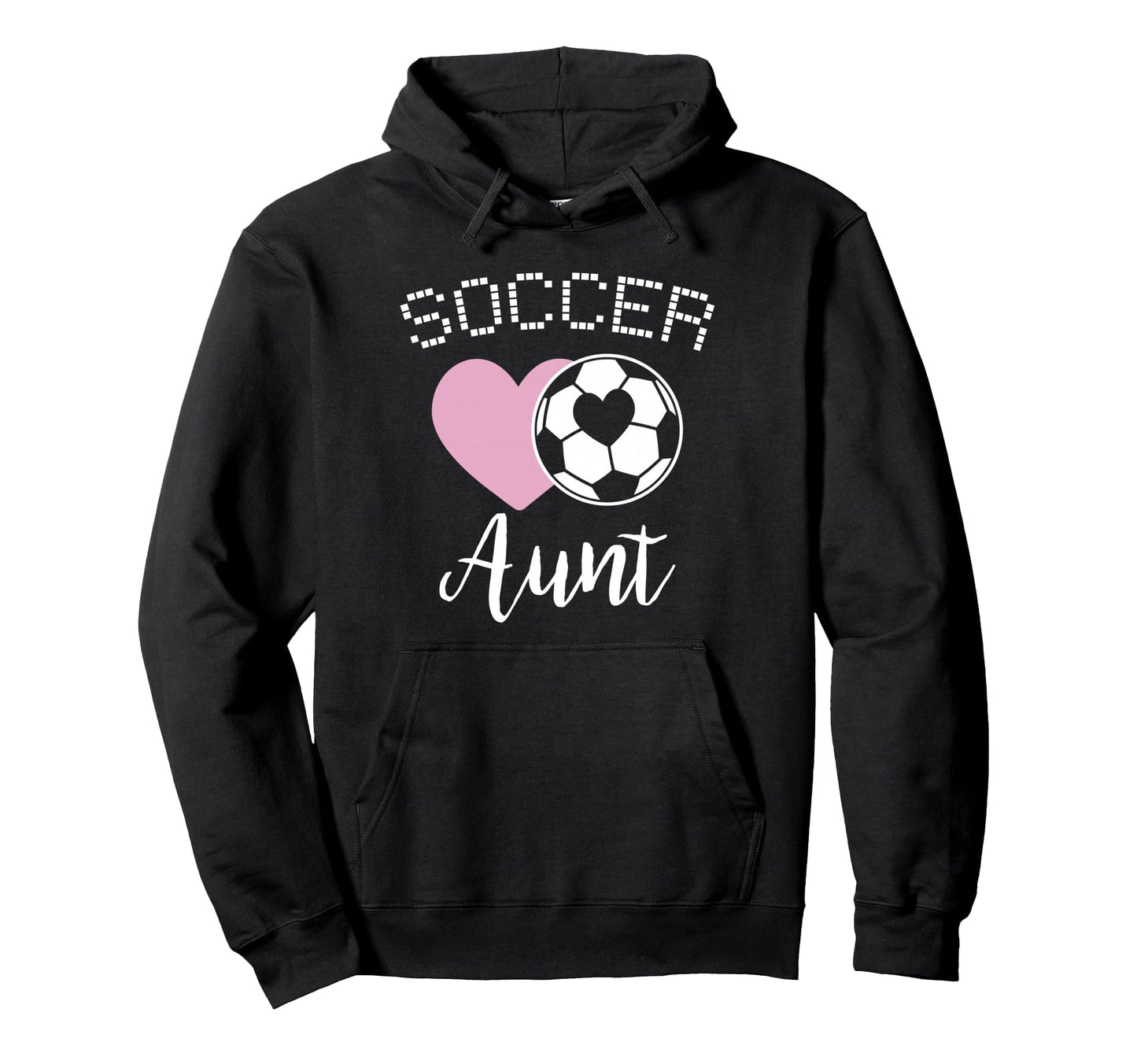 Soccer Aunt Love Heart Auntie Niece Nephew Hoodie - Graphic Print Unisex - T-Shirt, Sweatshirt, Hoodie